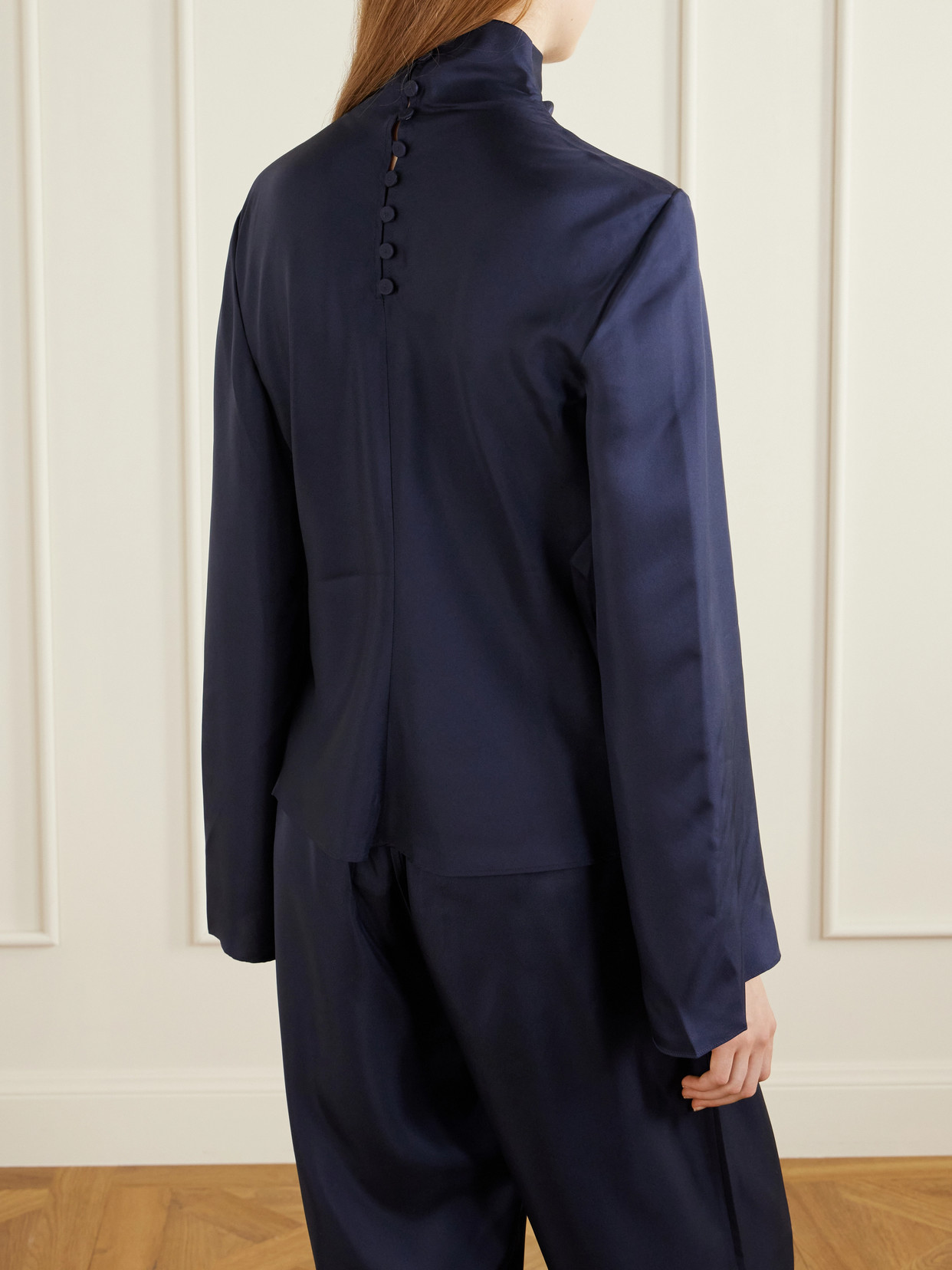 Róhe - Scarf-Detailed Silk-Satin Blouse