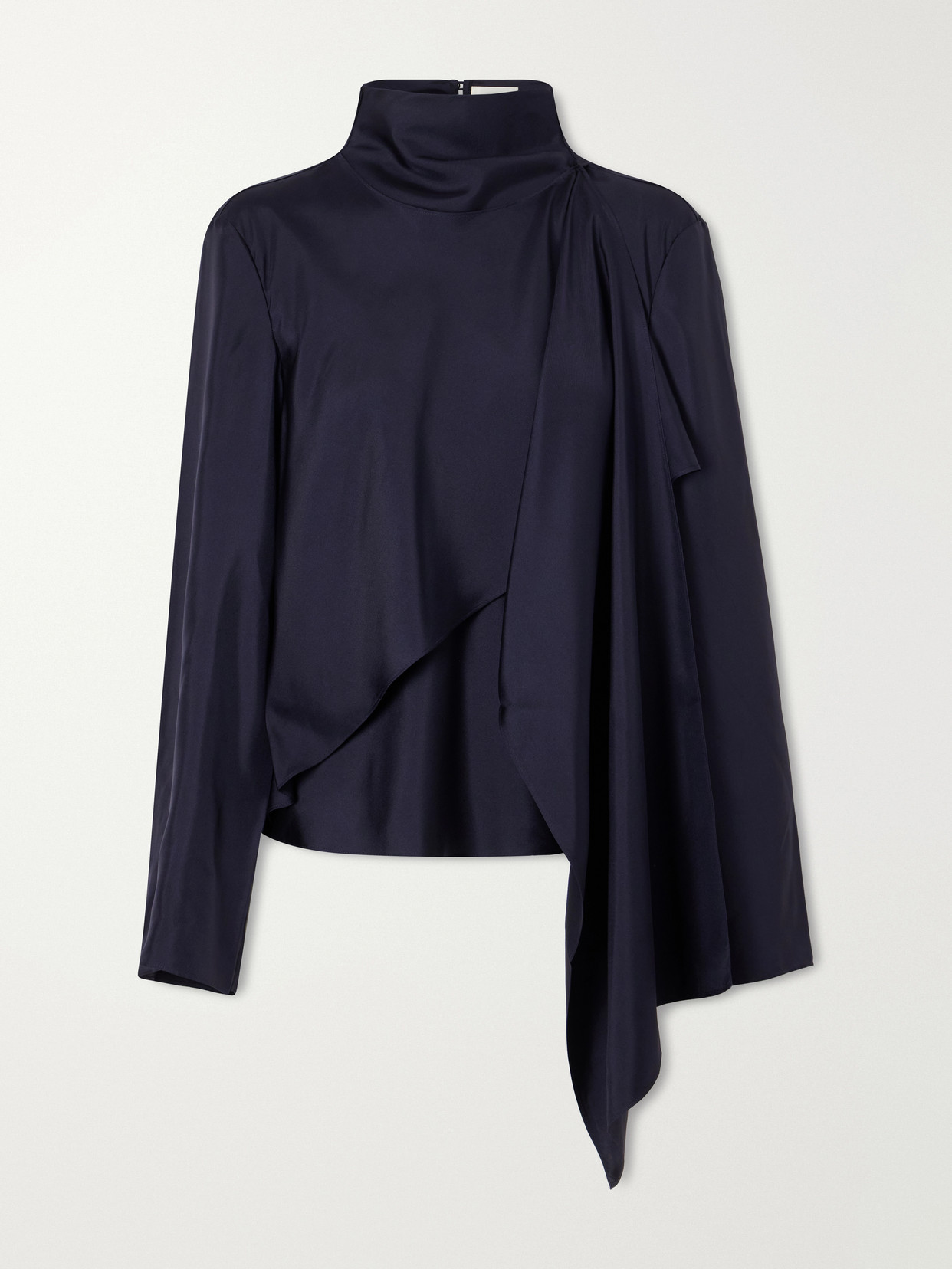 Rohe Scarf-detailed Silk-satin Blouse In Blue