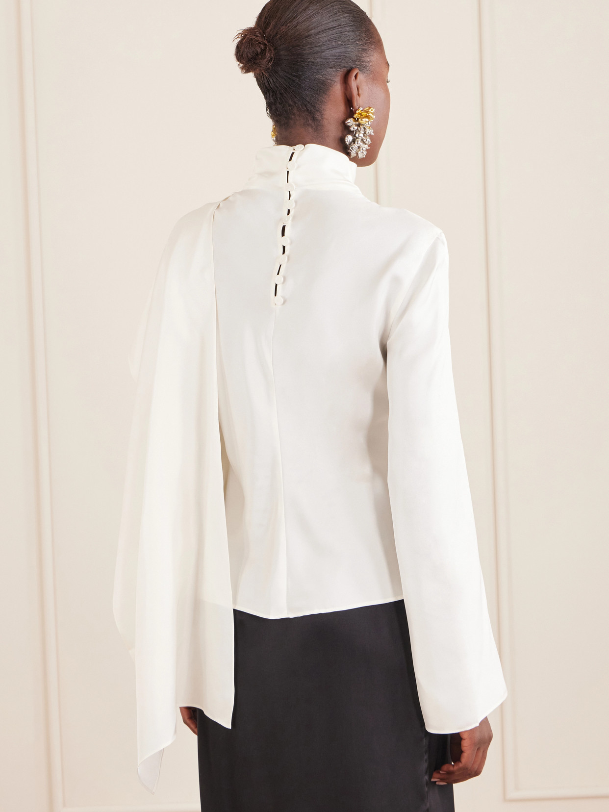 Róhe - Scarf-Detailed Silk-Twill Blouse