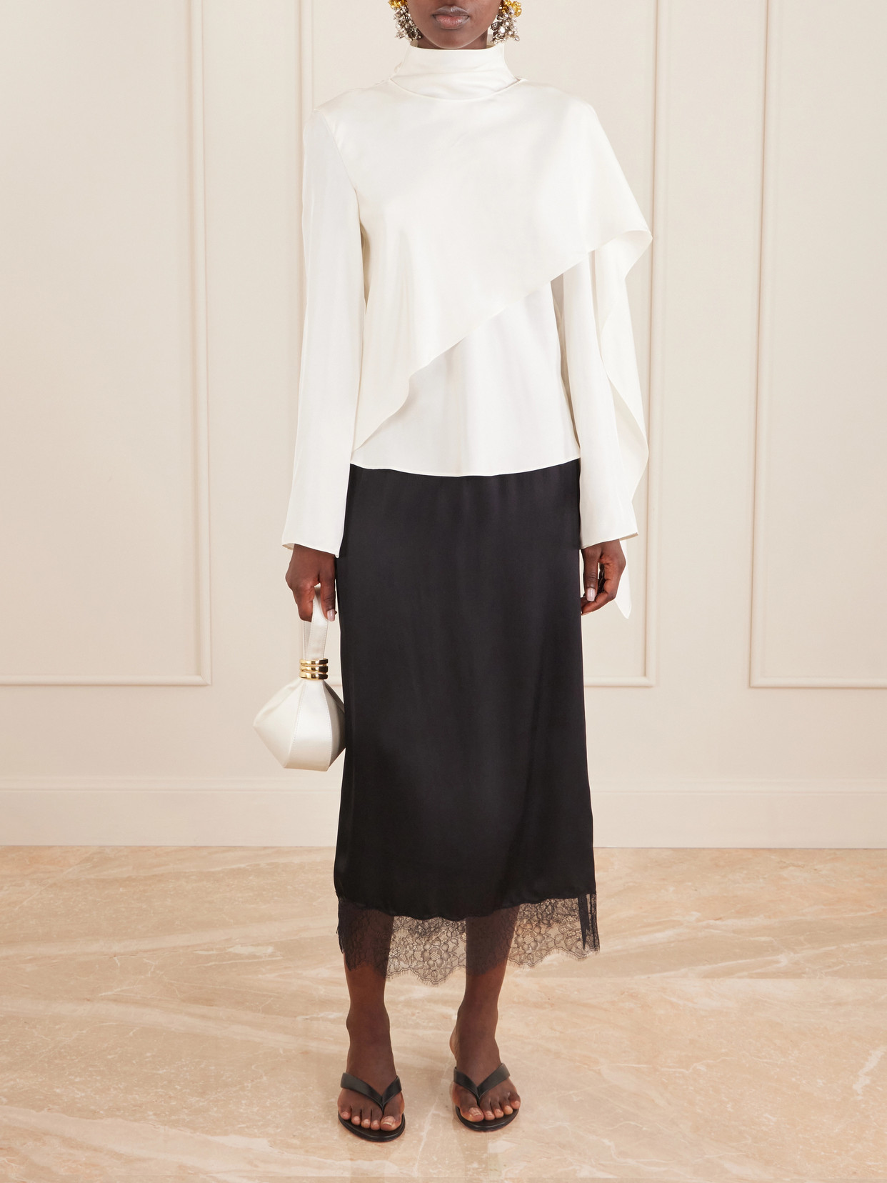 Róhe - Scarf-Detailed Silk-Twill Blouse