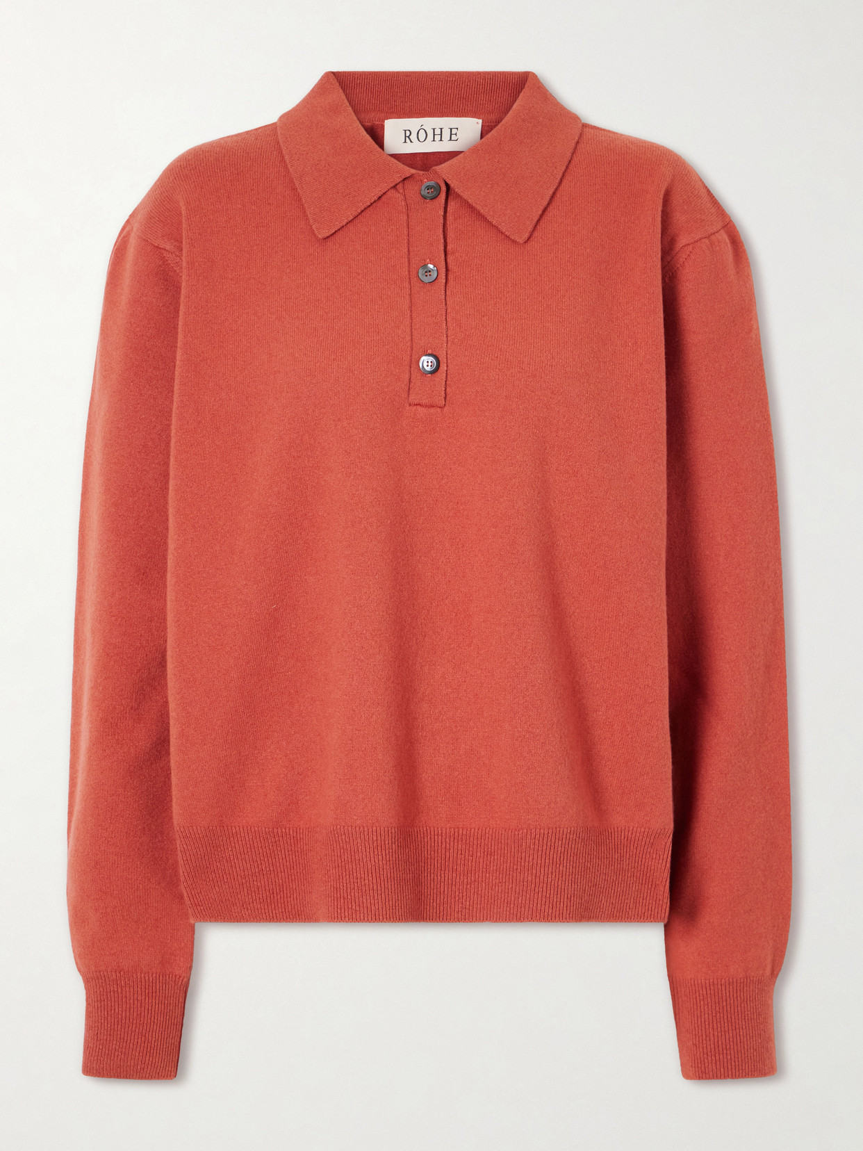 Rohe Stretch Wool And Cashmere-blend Polo Shirt In Red