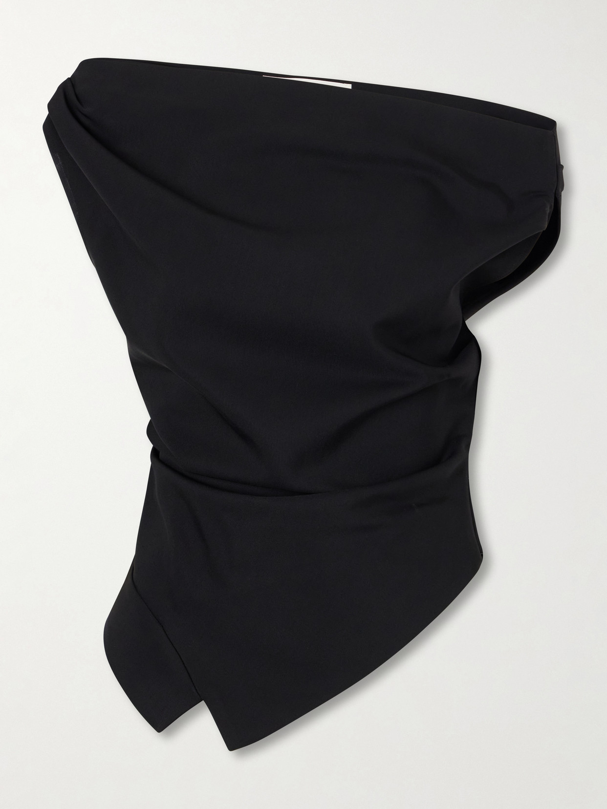 Rohe Off-the-shoulder Draped Jersey Blouse In Black