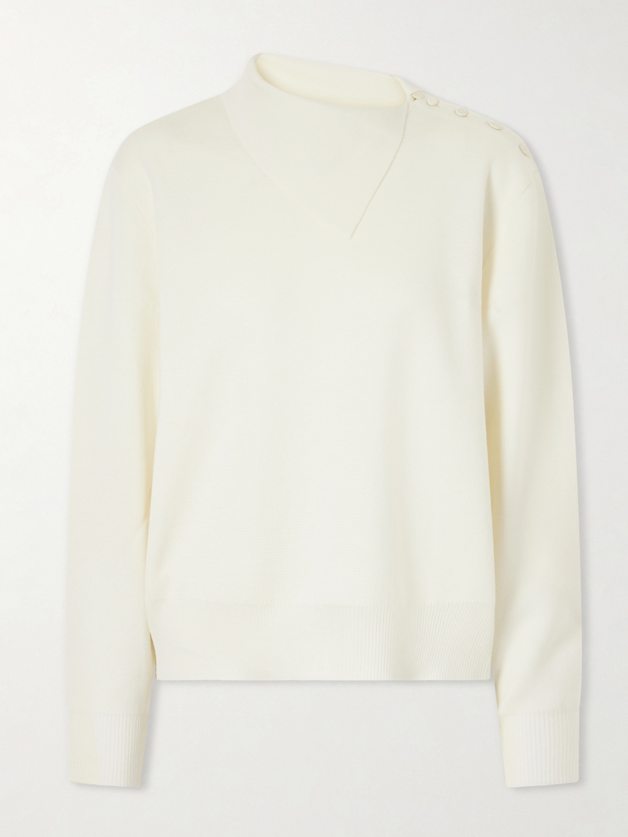 Rohe Asymmetric Merino Wool-blend Sweater In Neutrals