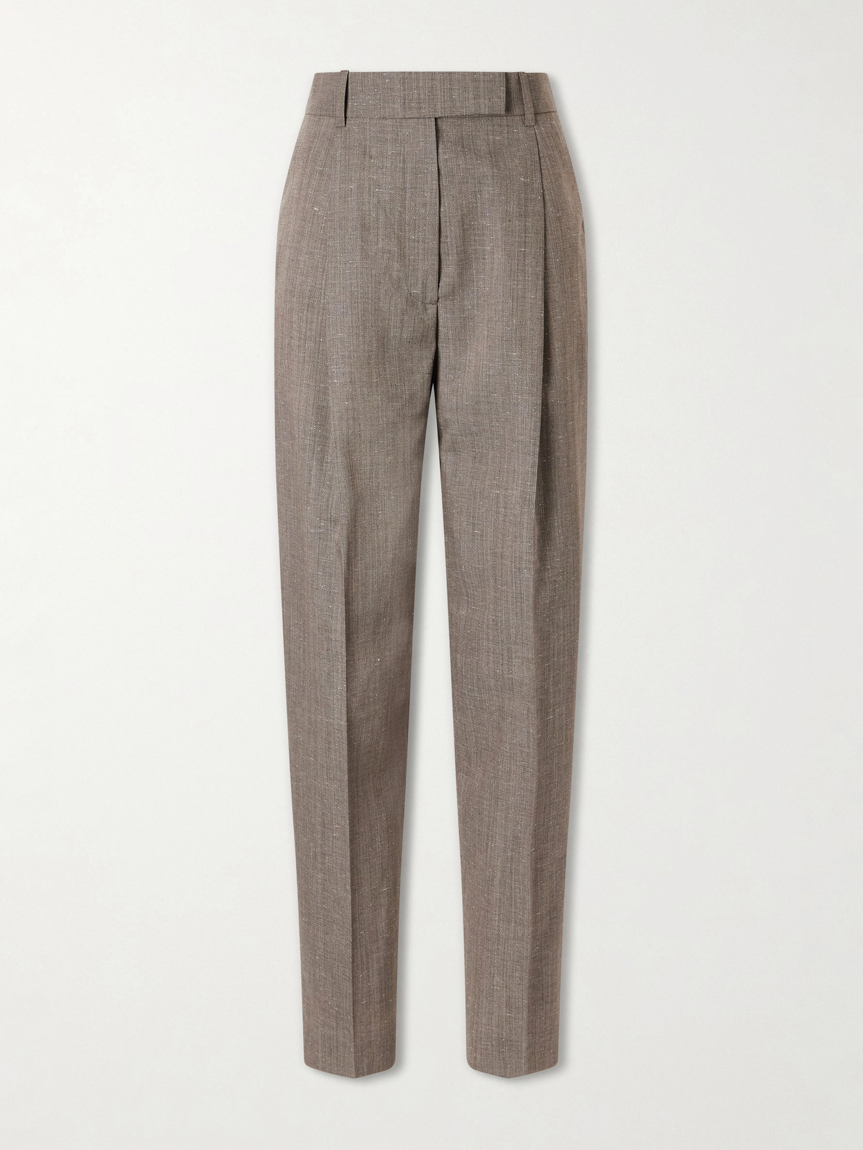 Rohe Daria Wool-blend Tapered Pants In Brown