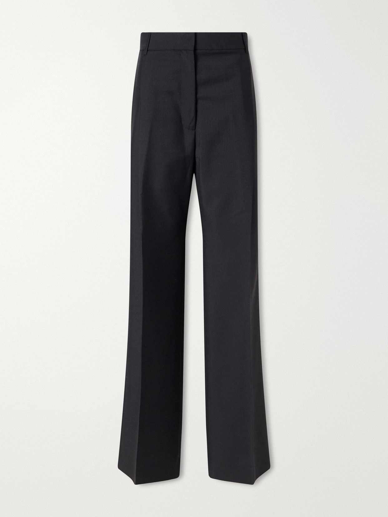 Rohe Wool And Mohair-blend Wide-leg Pants In Black