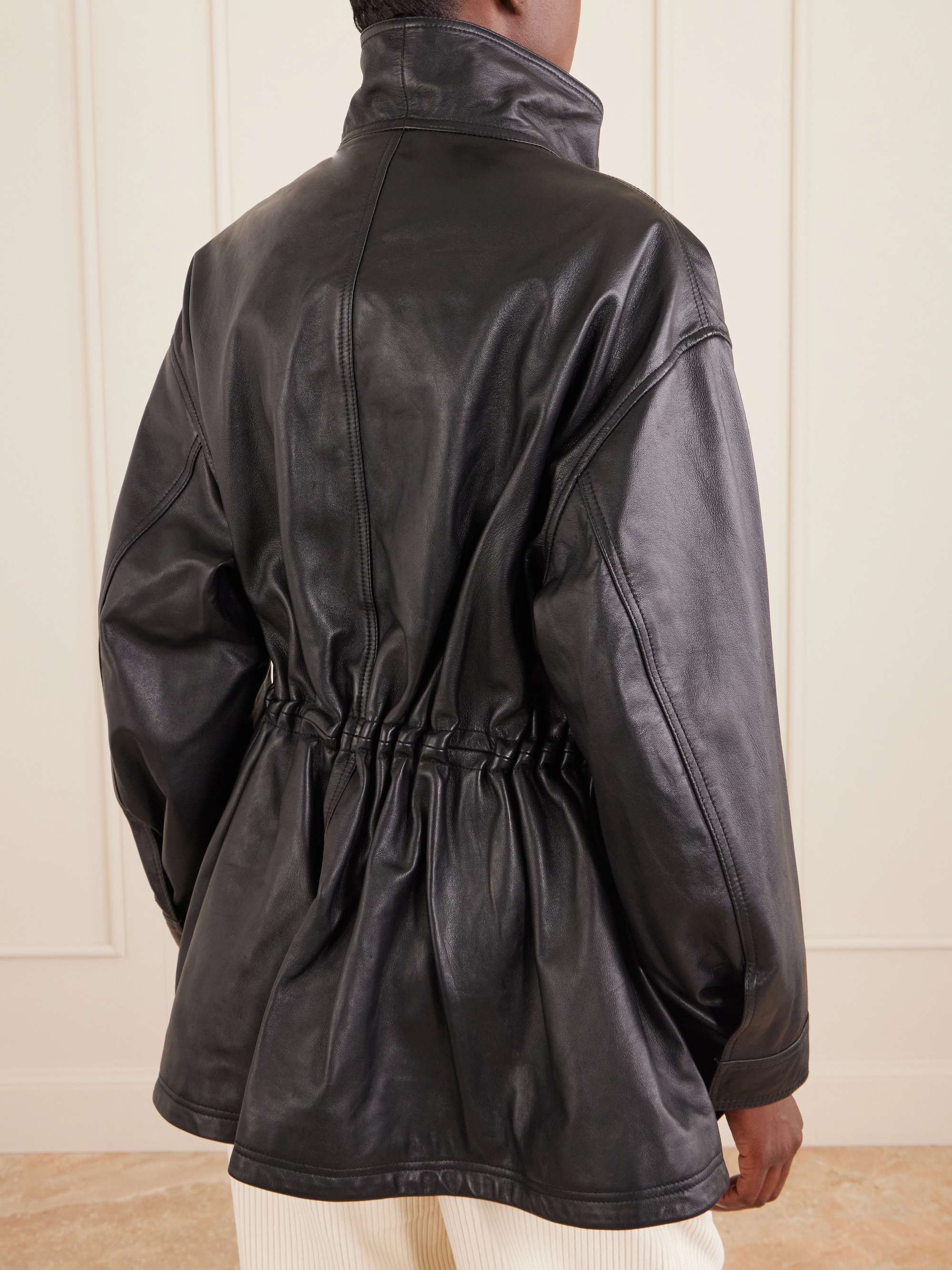 RÓHE Sculptural gathered leather jacket | NET-A-PORTER