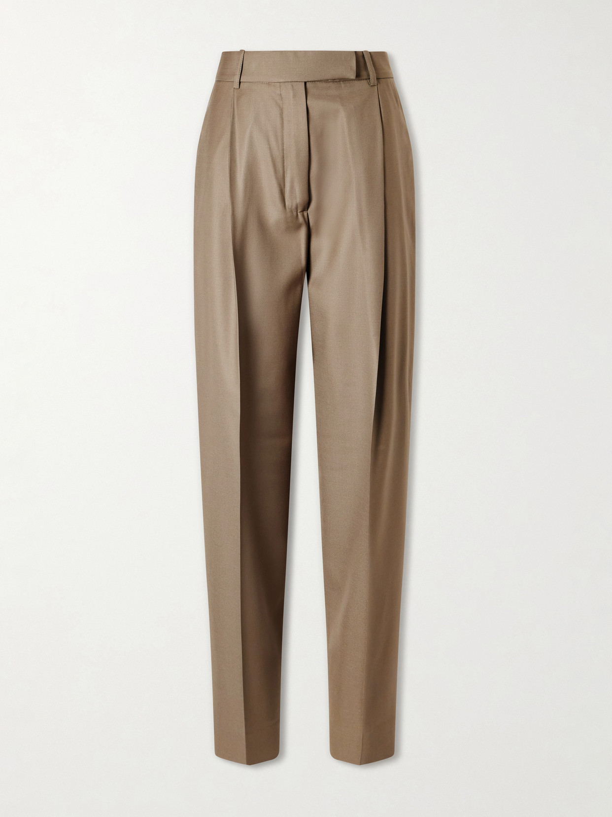 Rohe Daria Virgin Wool Tapered Pants In Brown