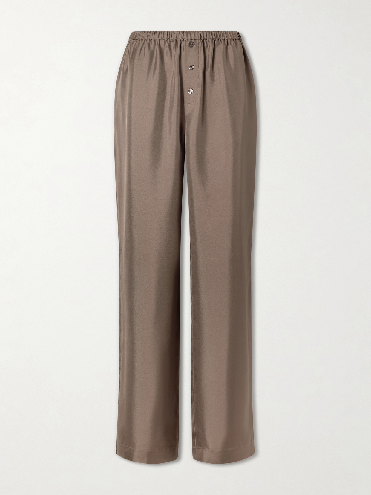 Rohe Silk-satin Wide-leg Pants In Brown