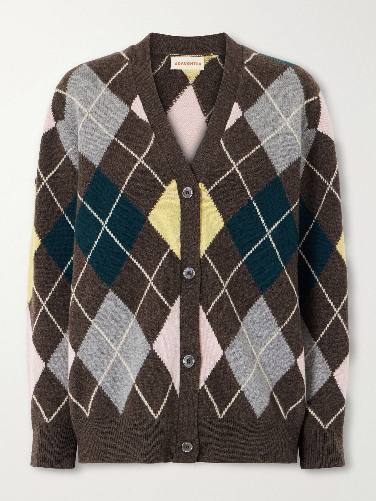 And-daughter Ava Argyle Wool Cardigan In Multi