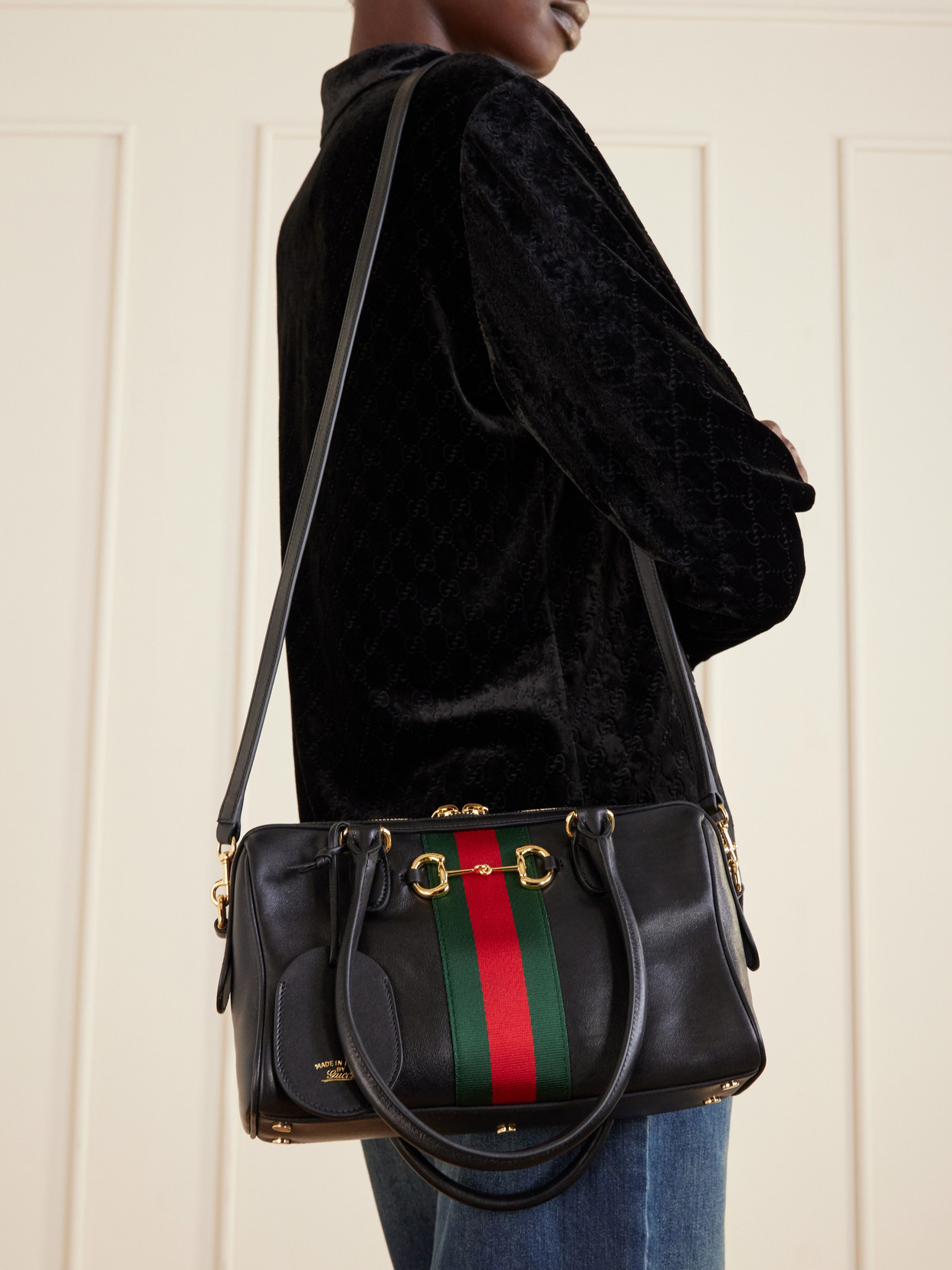 Borsetto Small Webbing-Trimmed Shoulder Bag