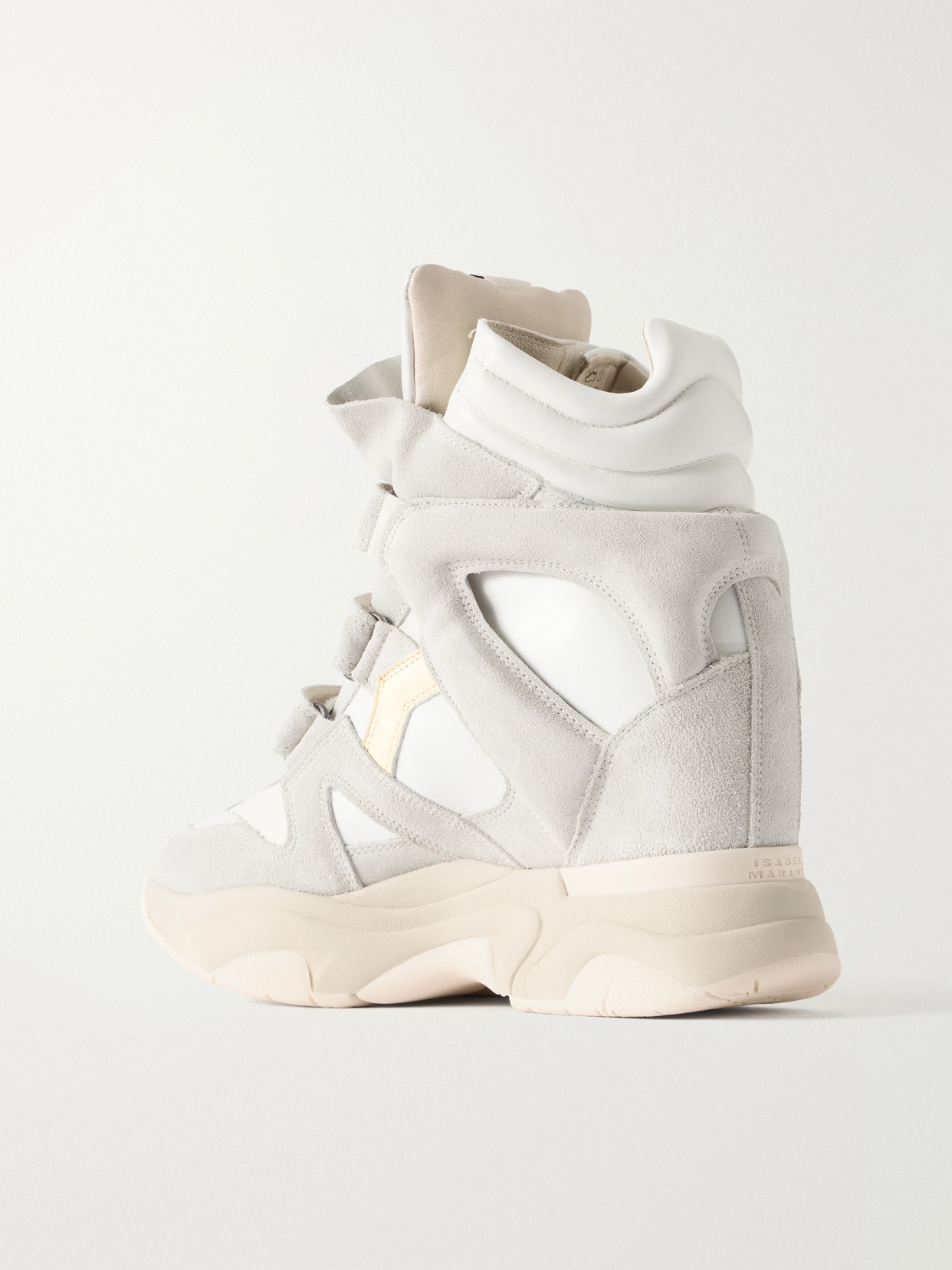 Balskee Leather And Suede High-Top Wedge Sneakers