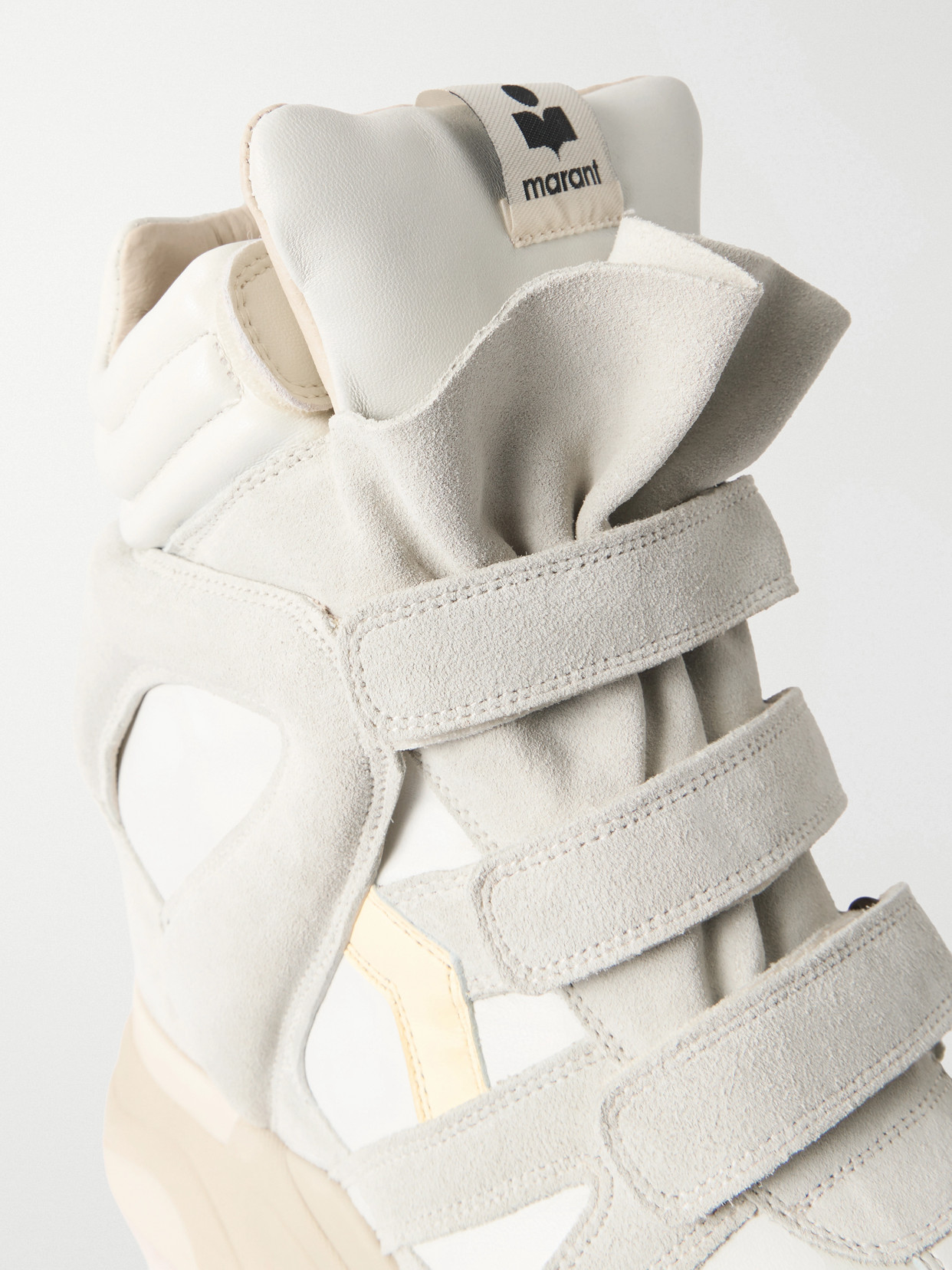 Balskee Leather And Suede High-Top Wedge Sneakers