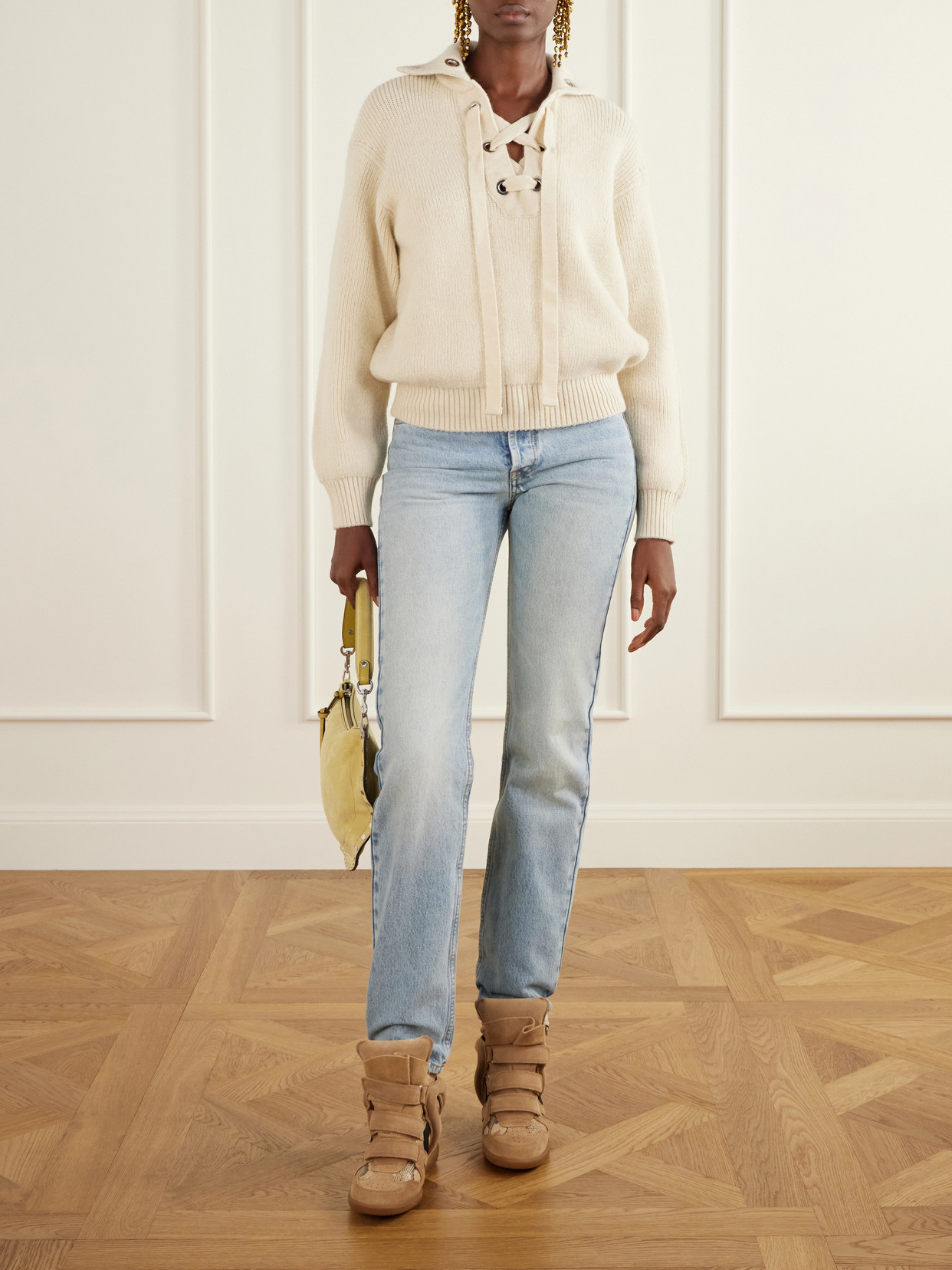 Bekett Suede-Trimmed Snake-Effect Leather Wedge Sneakers