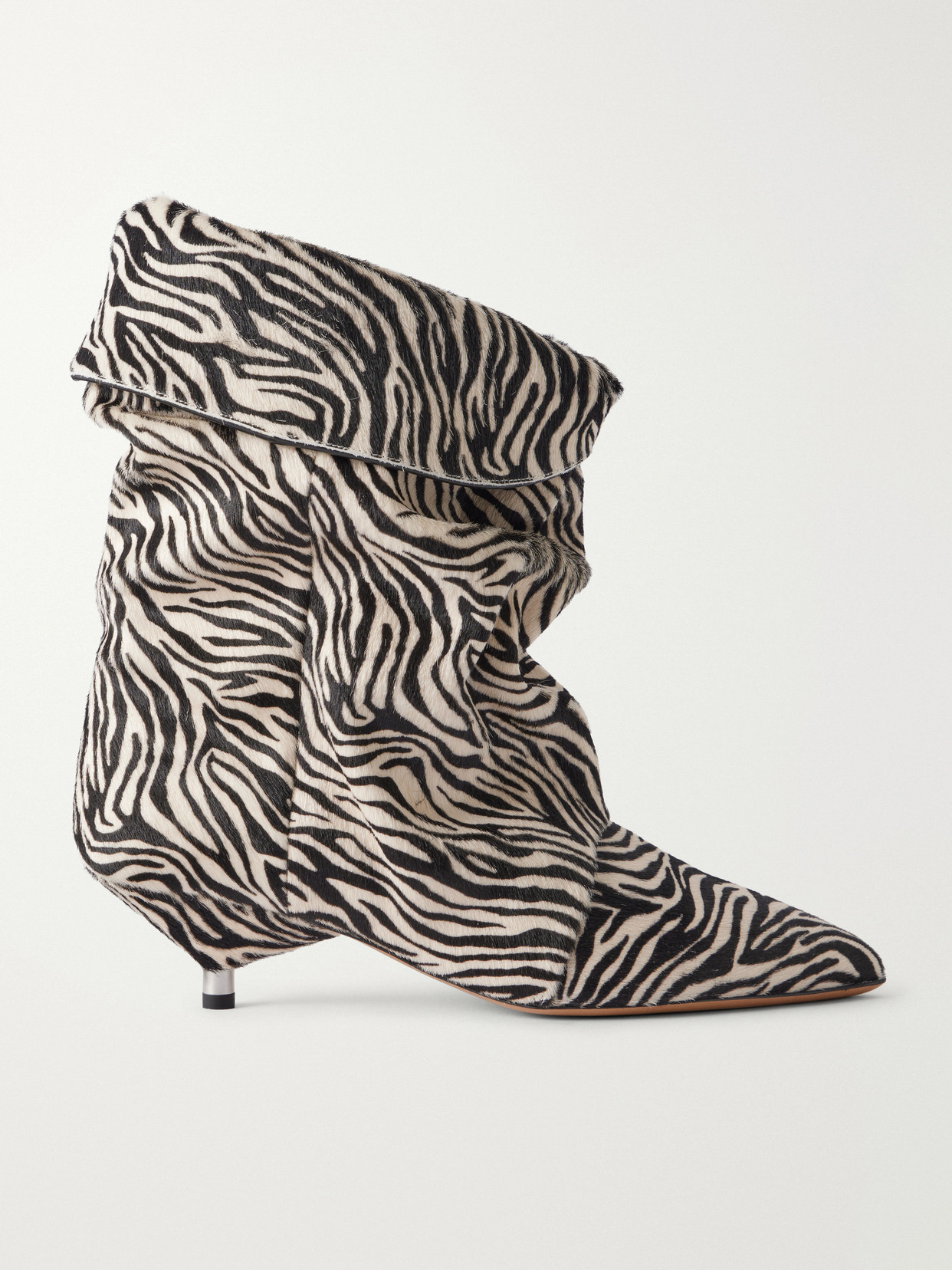 Isabel Marant Edrik 40 Zebra-print Calf-hair Ankle Boots In Animal Print