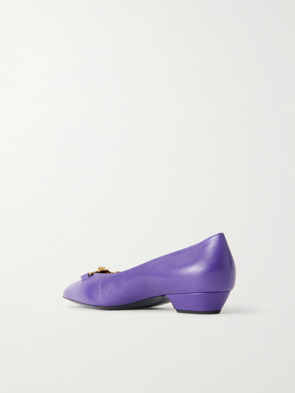 Medusa-Embellished Ballet Flats