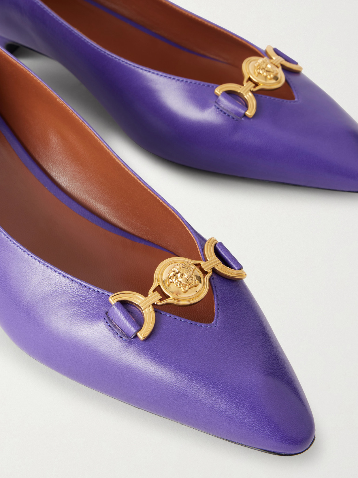 Medusa-Embellished Ballet Flats