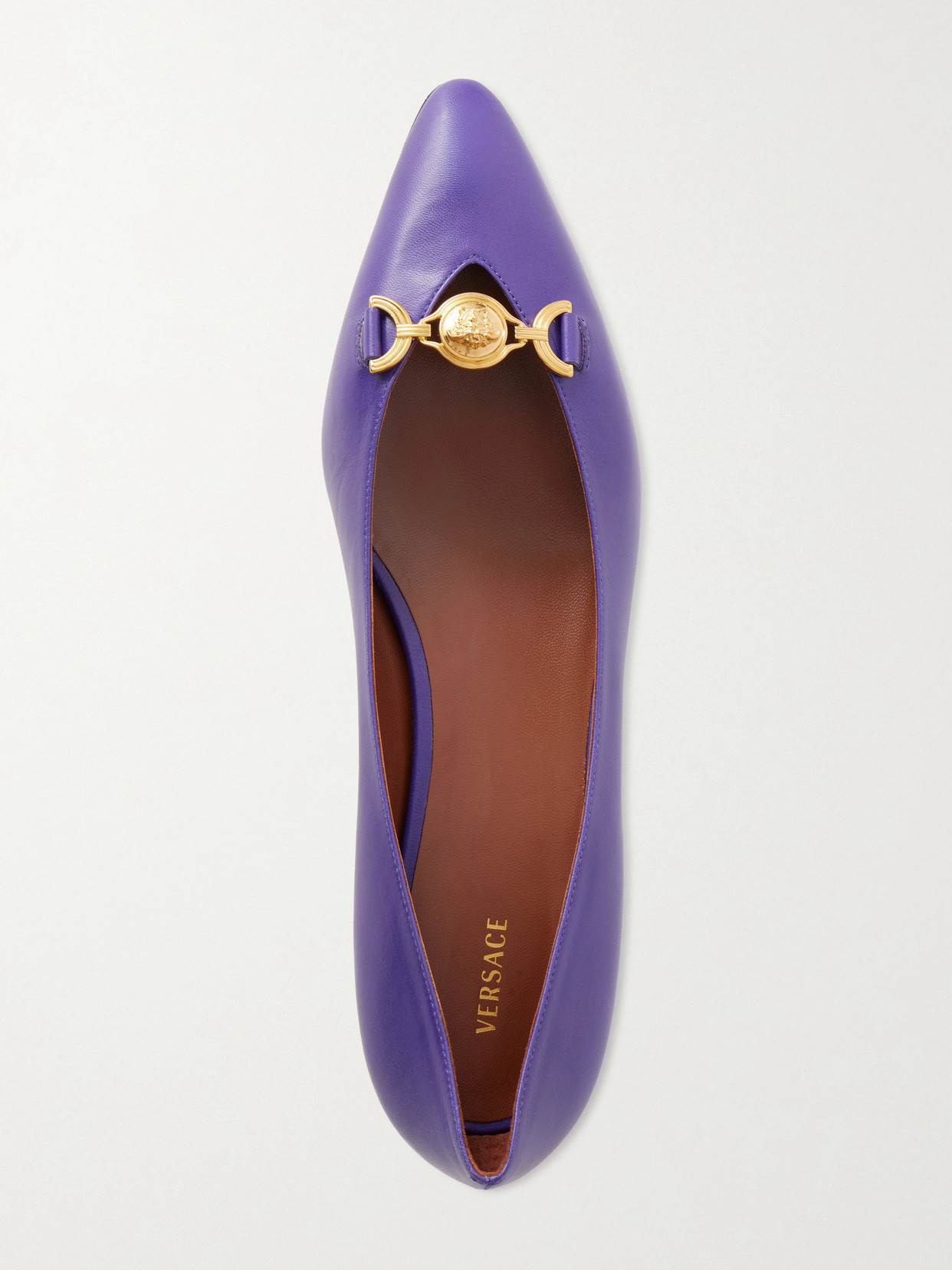 Medusa-Embellished Ballet Flats