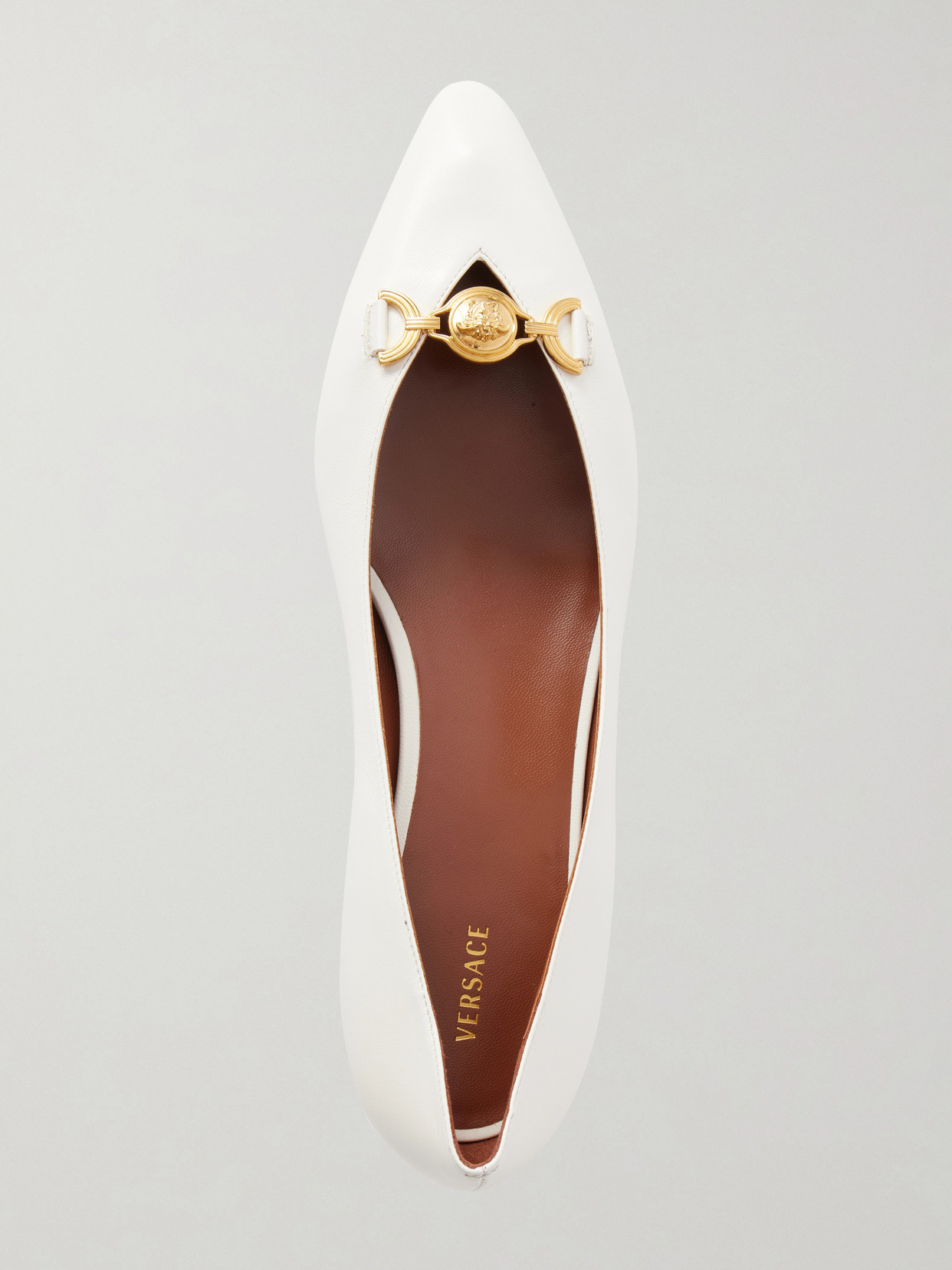 Medusa-Embellished Ballet Flats