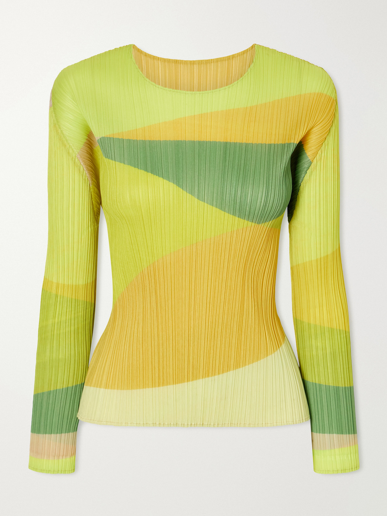 Issey Miyake Orbit Printed Plissé Top In Multi
