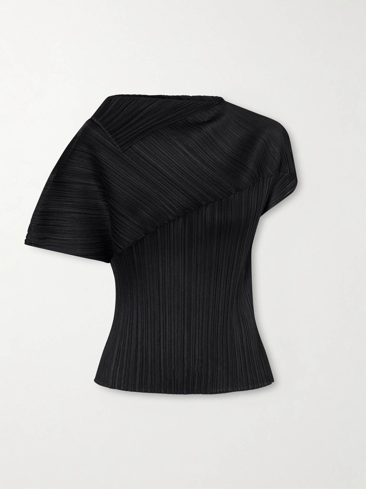Issey Miyake Leap Plissé Blouse In Black