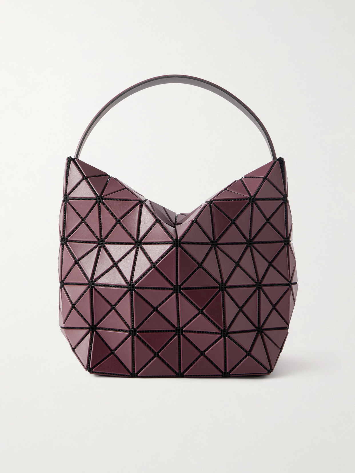 Bao Bao Issey Miyake Valley Glossed Shoulder Bag In Burgundy