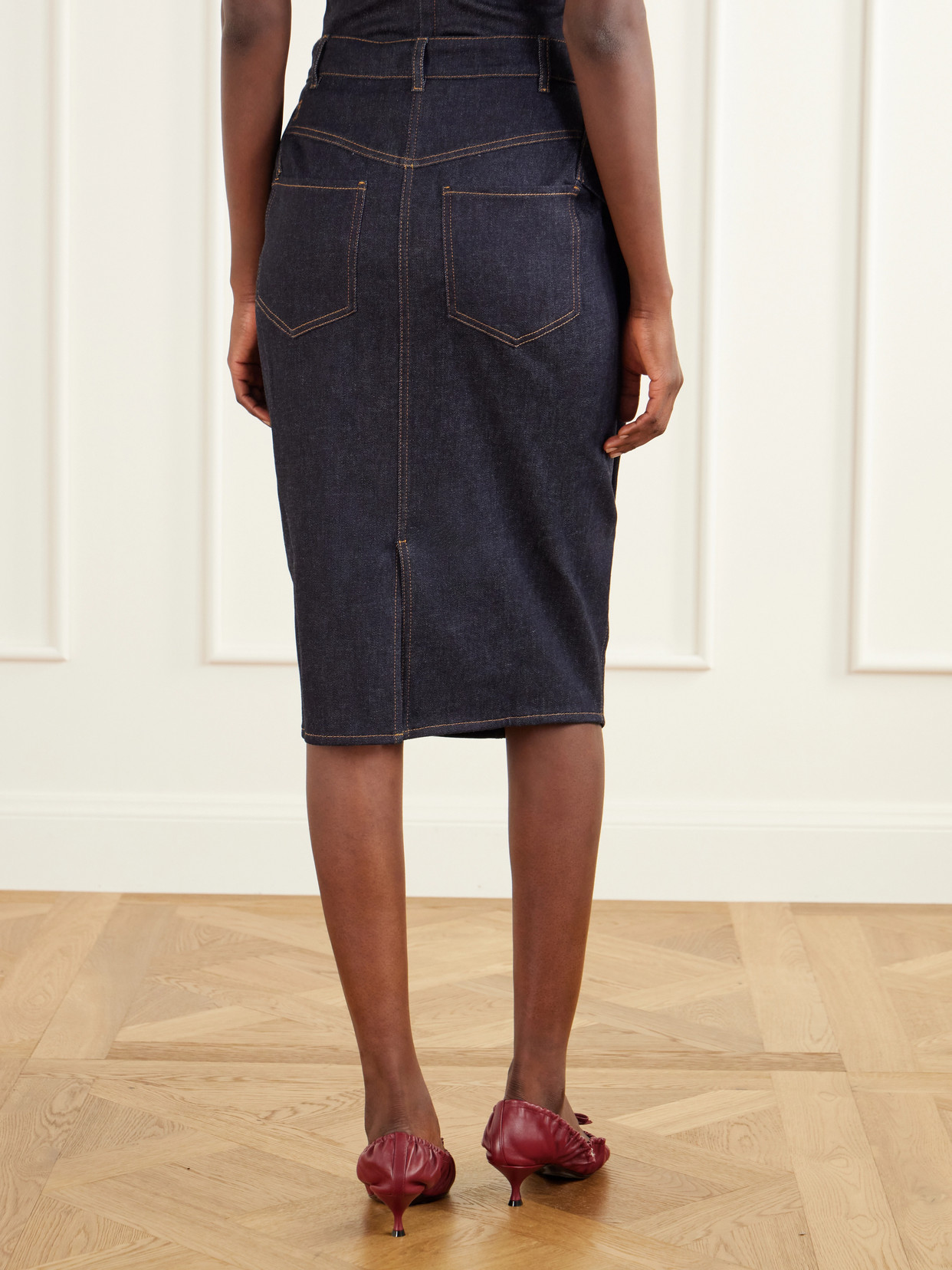Cubisto De Nimes Cotton-Blend Denim Midi