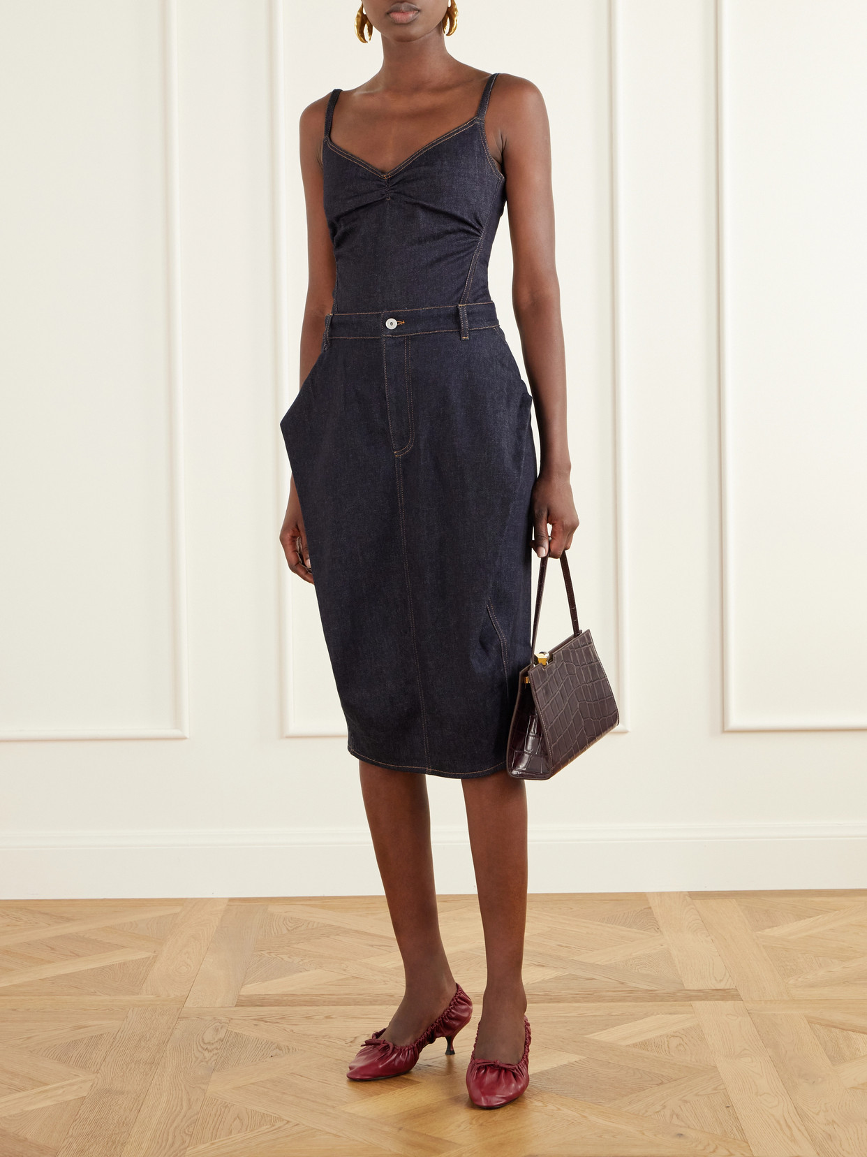 Cubisto De Nimes Cotton-Blend Denim Midi