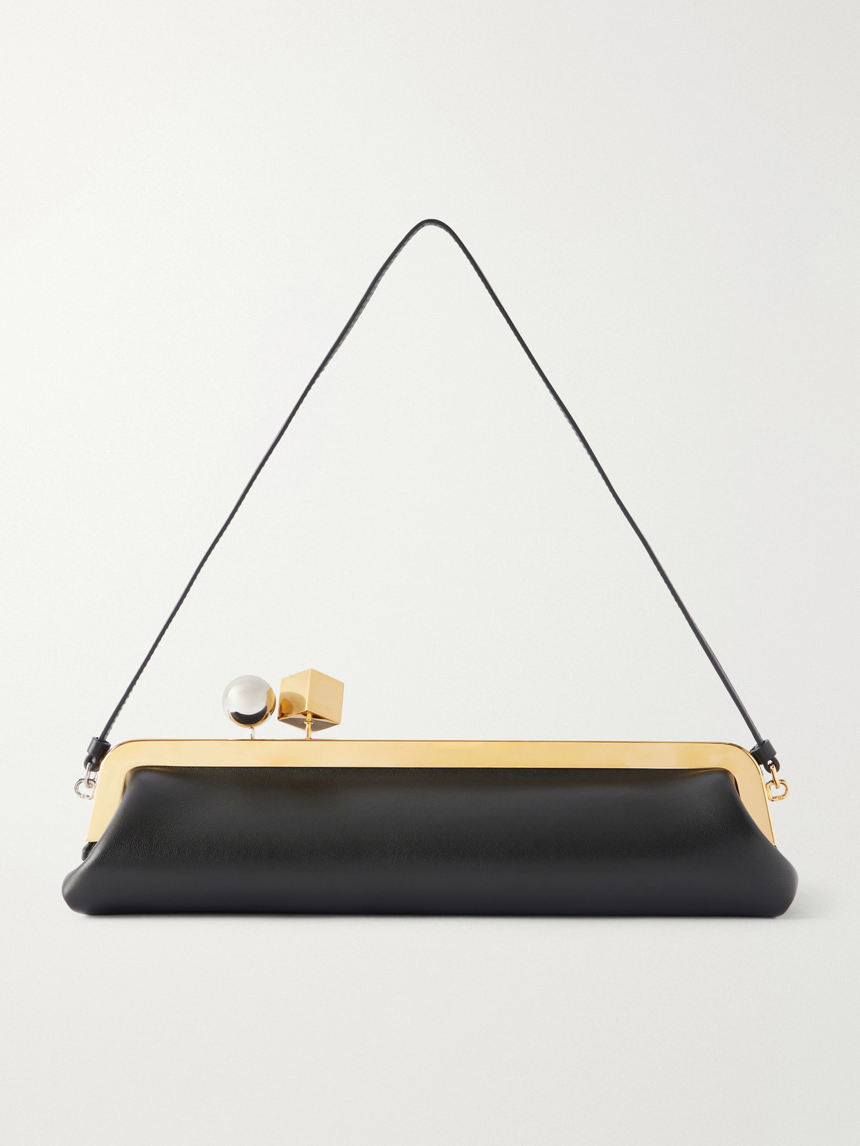 Jacquemus La Pochette Salon Leather Shoulder Bag In Black