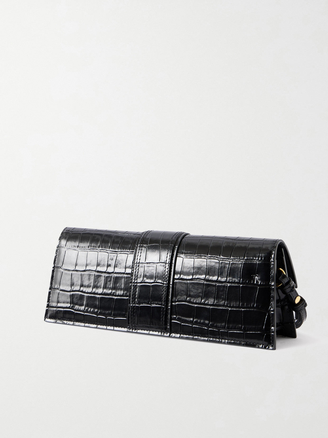 La Pochette Bambino Crocodile-Effect Leather Clutch