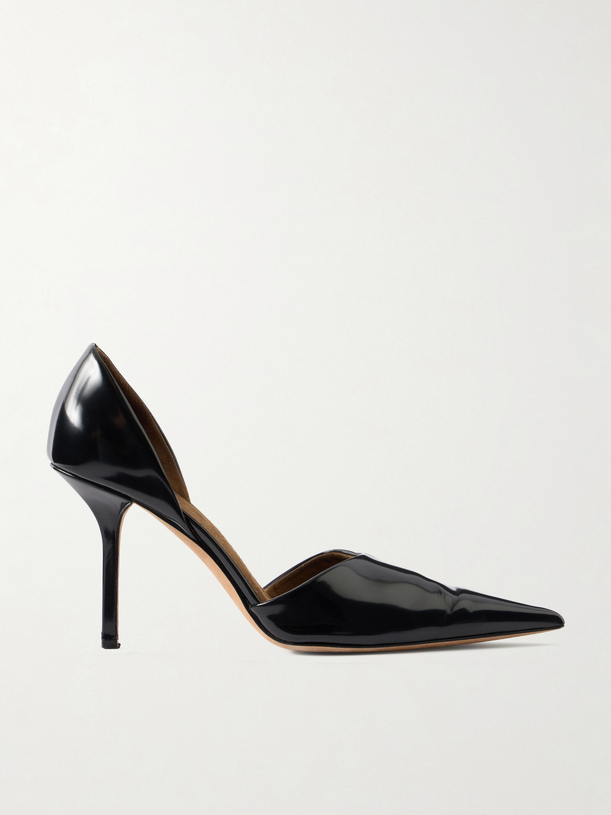 Calvin Klein Collection Erin D'orsay 75 Patent-leather Pumps In Black