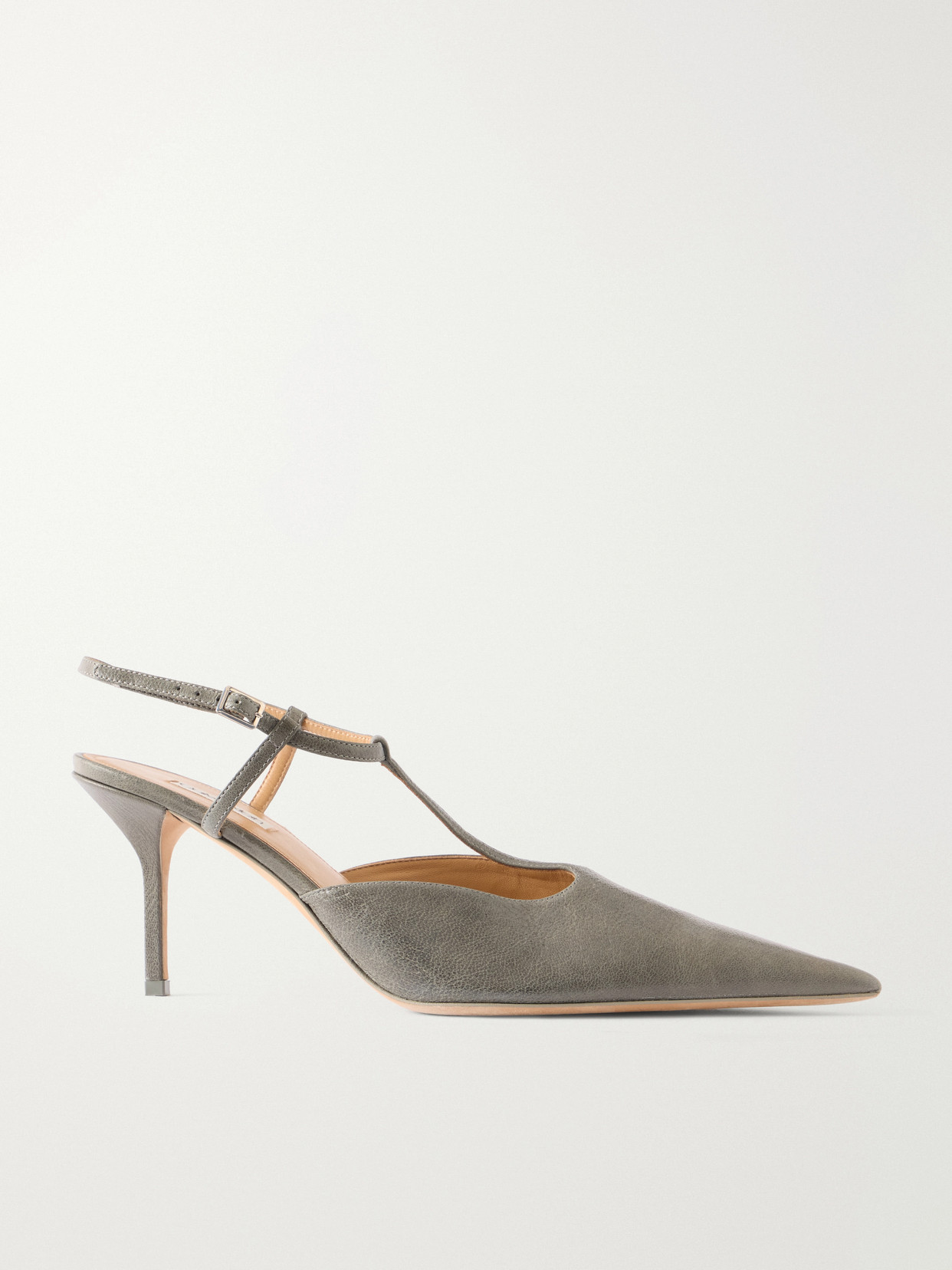 Calvin Klein Collection Erin 75 Leather Pumps In Gray