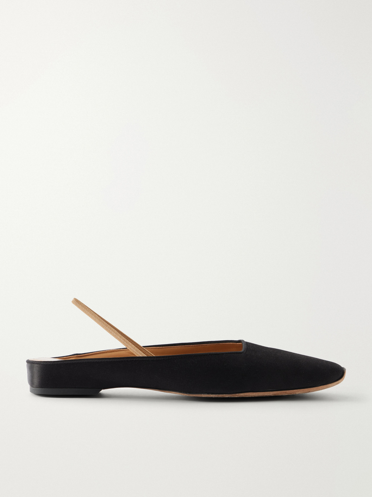 Calvin Klein Collection Kate Satin Slingback Flats In Black