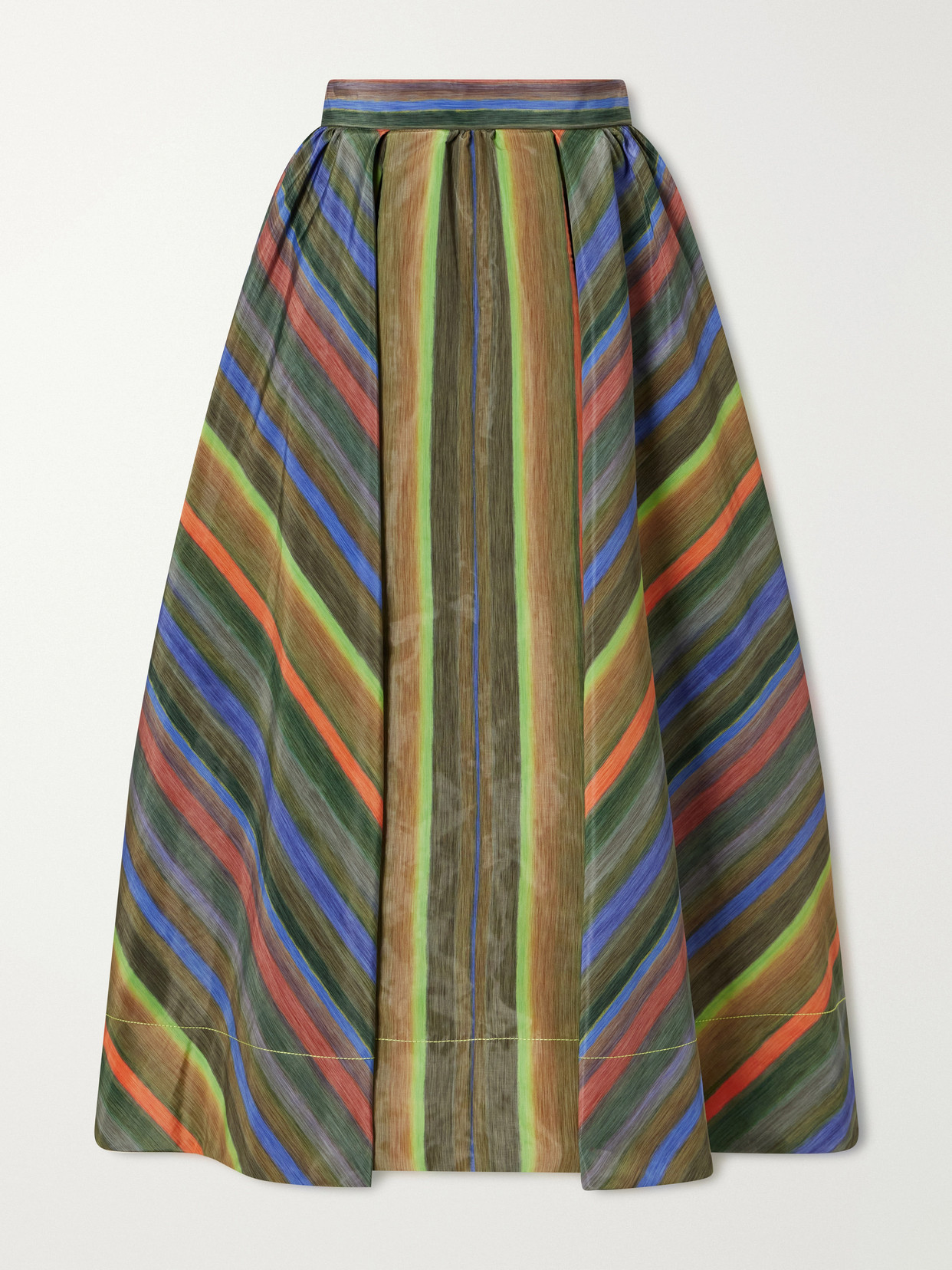 Louis Pleated Printed Taffeta Midi