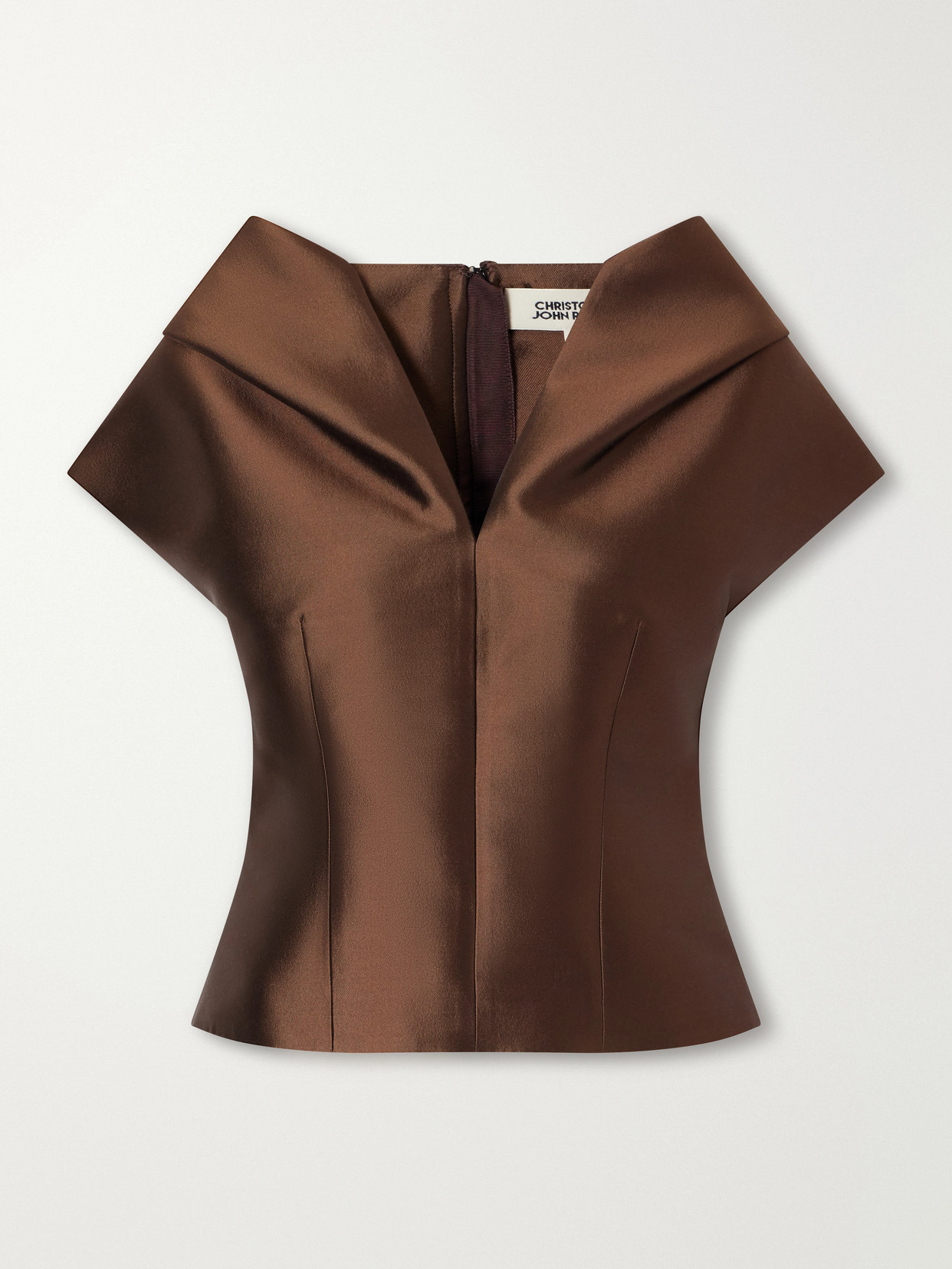 Pleated Darted Silk And Wool-Blend Twill Top