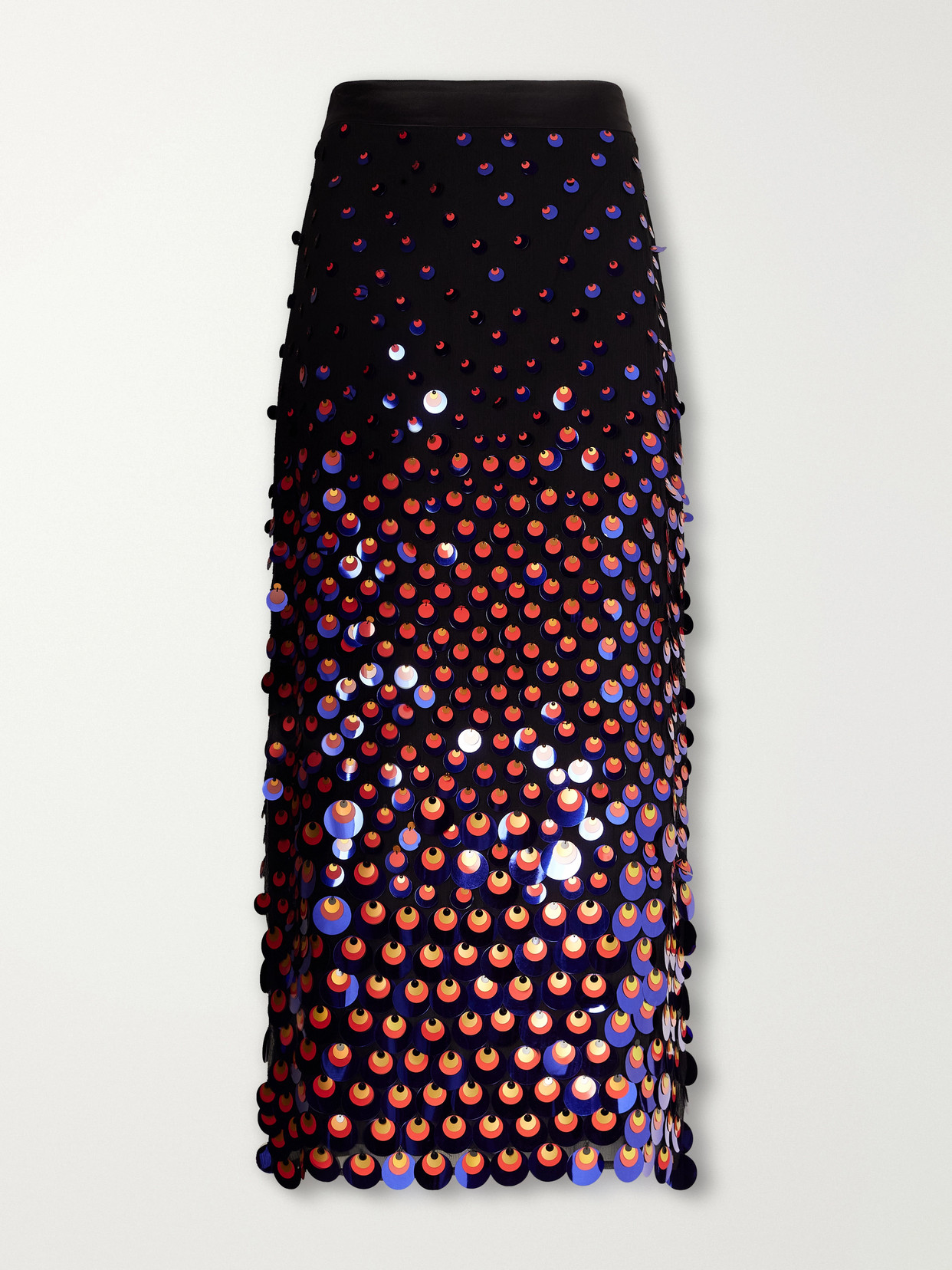 Sequin-Embellished Silk-Crepon Midi