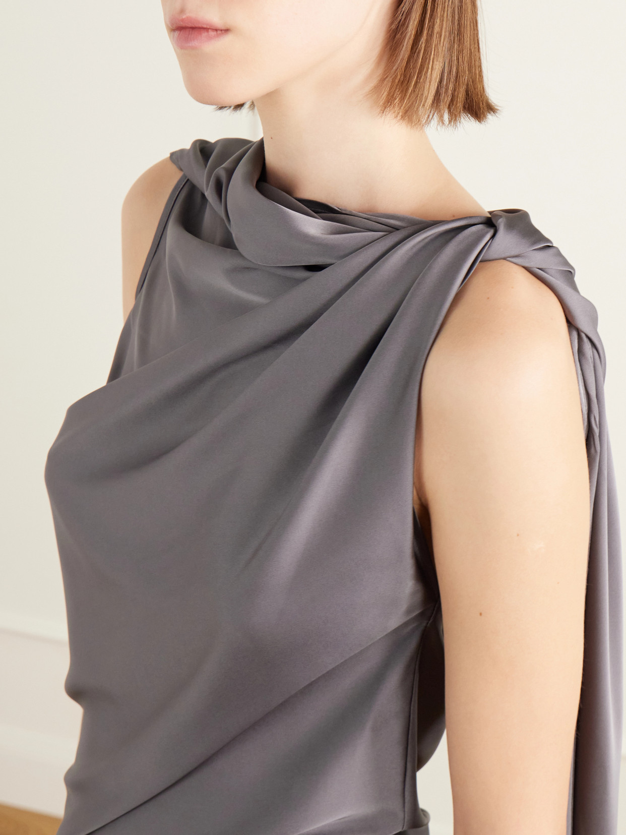 Knotted Silk-Satin Tank