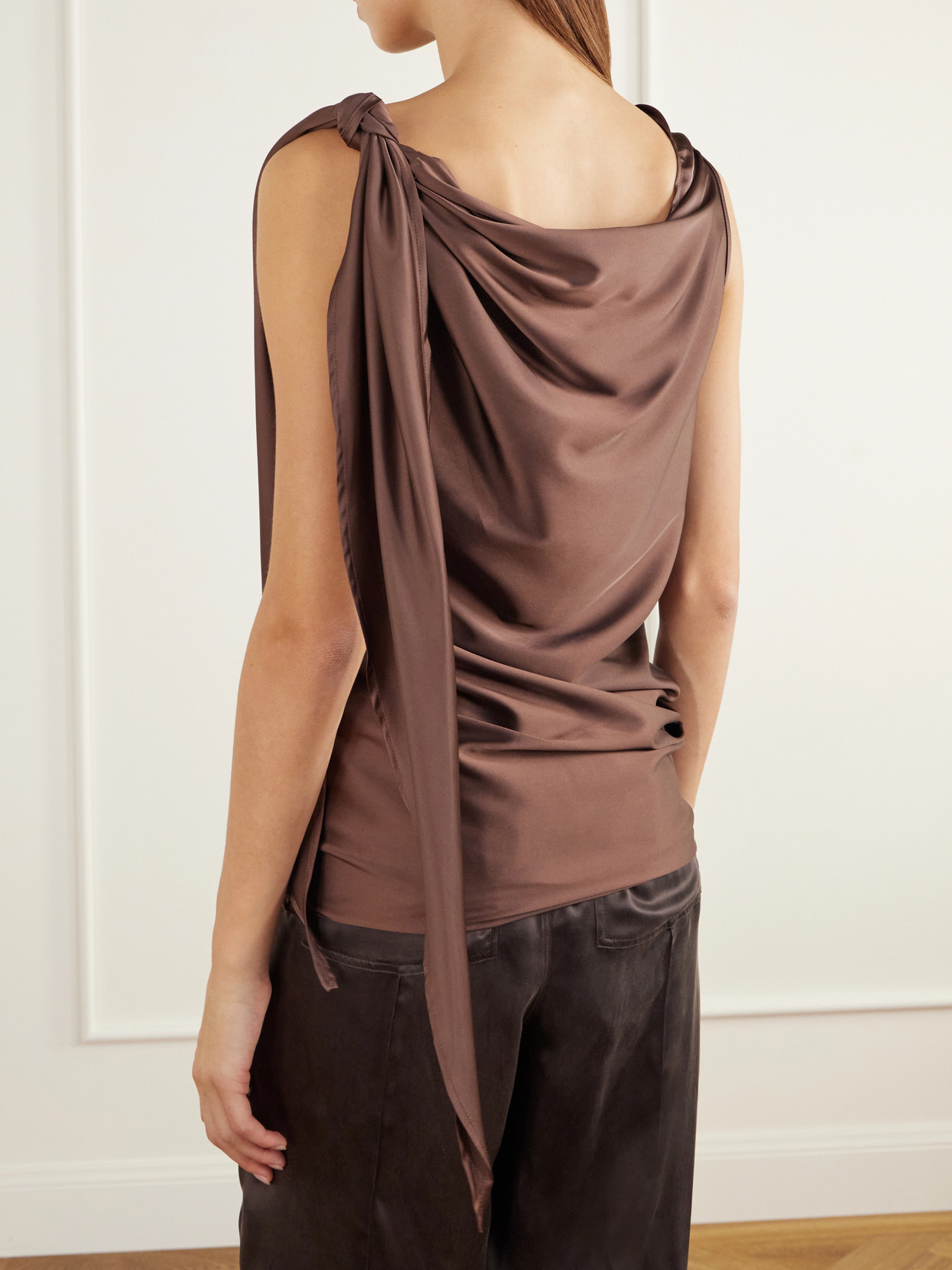 Knotted Silk-Satin Tank