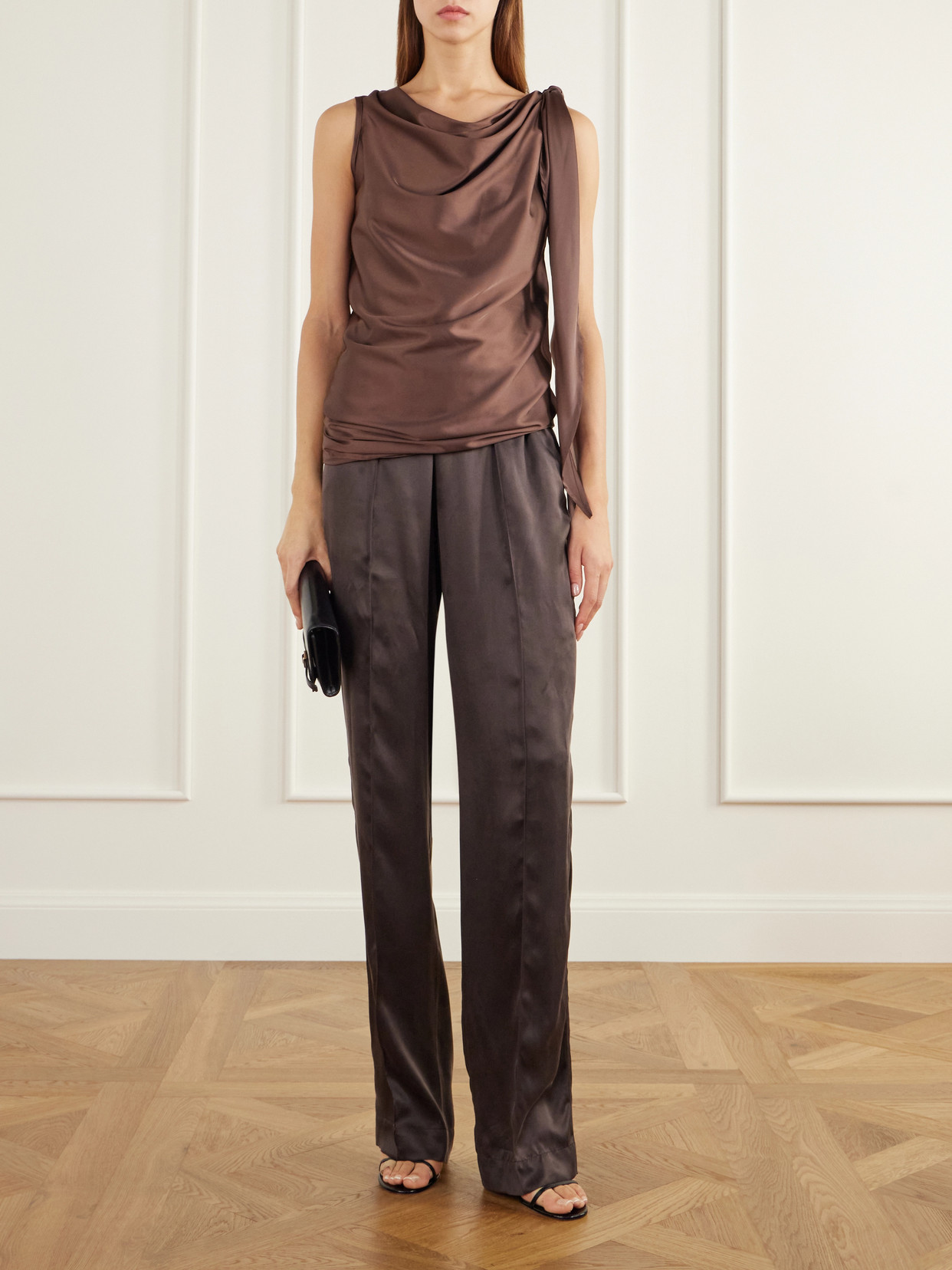 Knotted Silk-Satin Tank