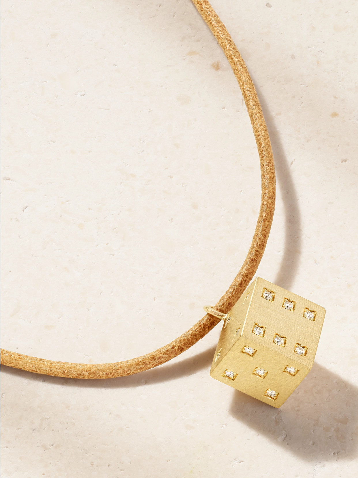 Marie Lichtenberg Dado 18-karat Gold, Diamond And Leather Necklace