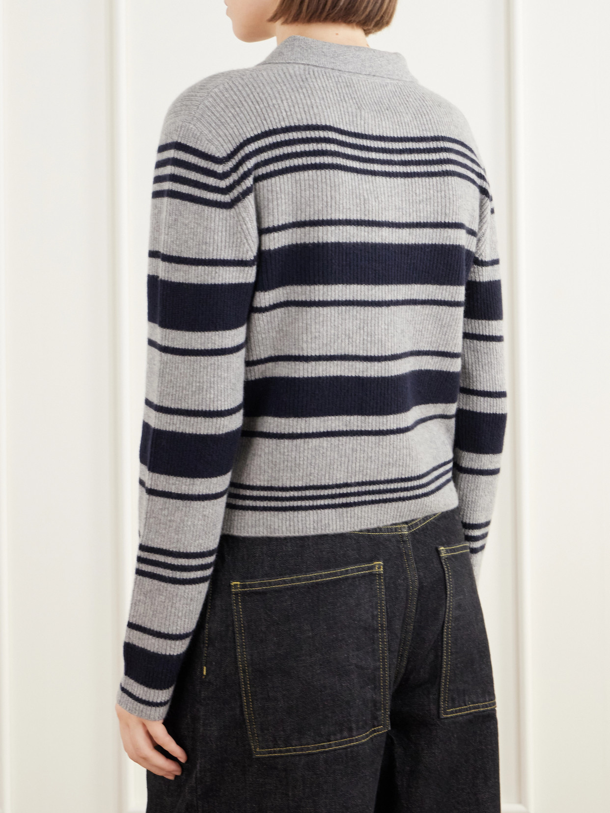 Tinna Striped Ribbed Cashmere Sweater