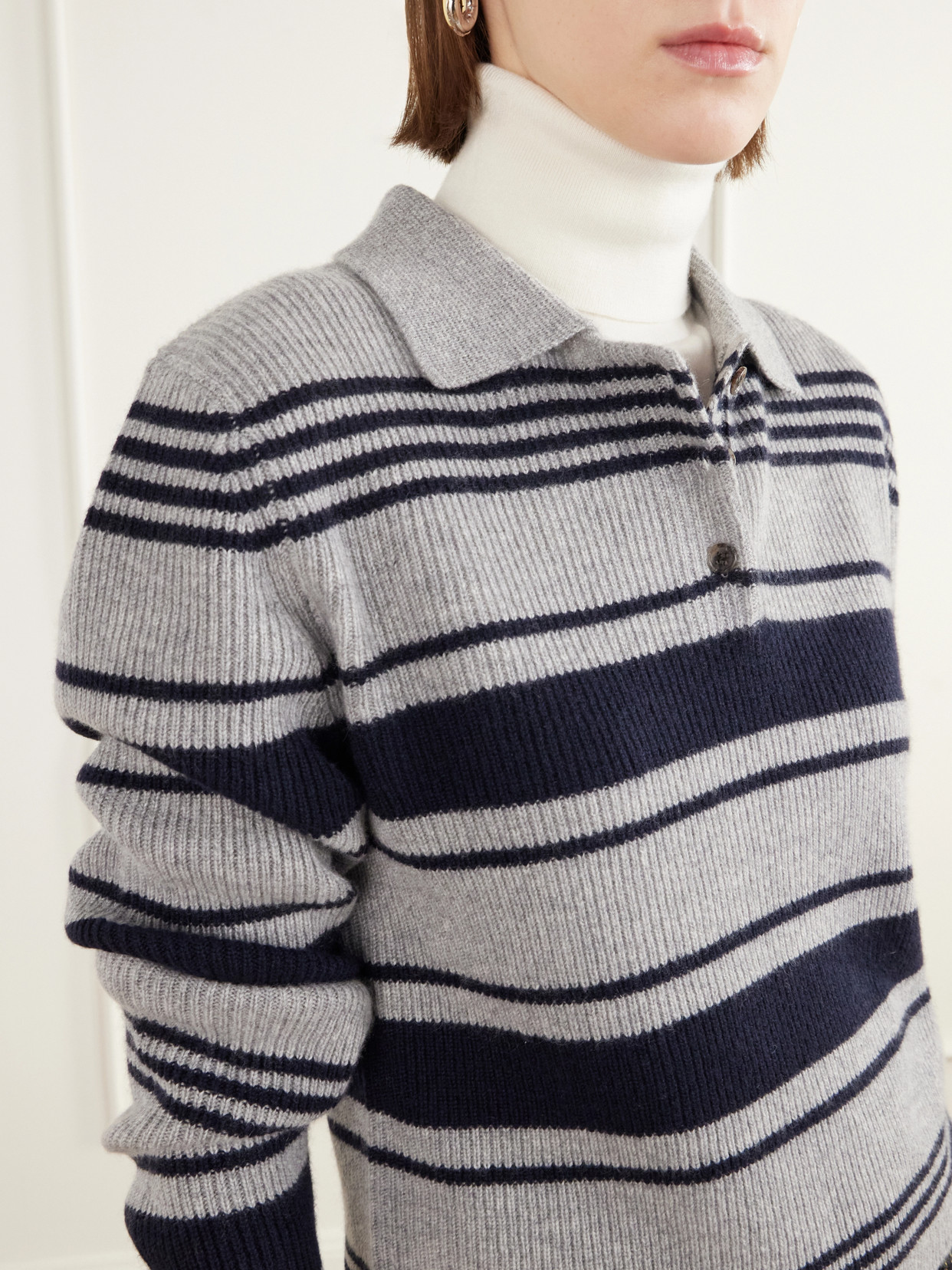 Tinna Striped Ribbed Cashmere Sweater