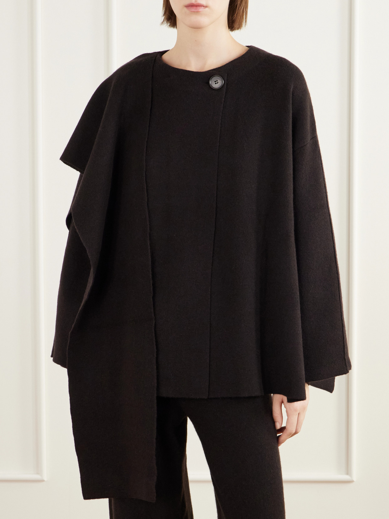Nessa Scarf-Detailed Double-Faced Cashmere Coat