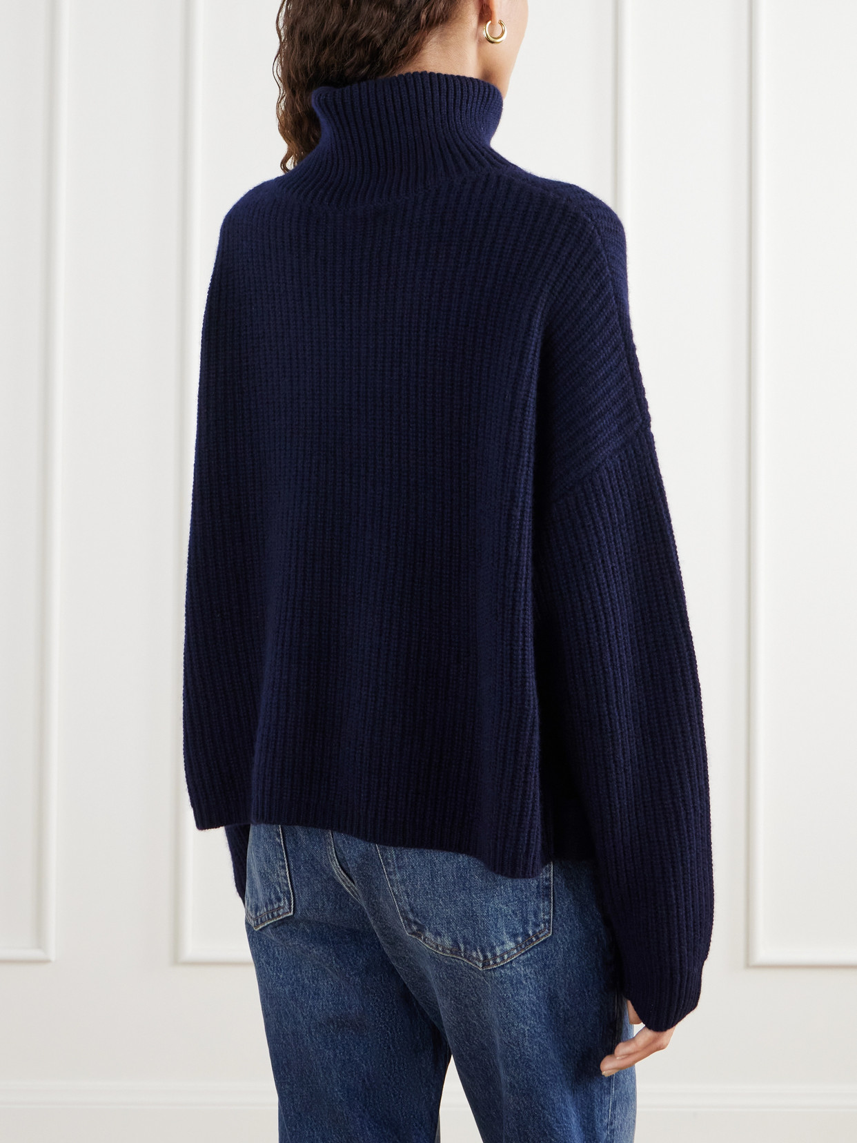 Ailis Ribbed Cashmere Turtleneck Sweater