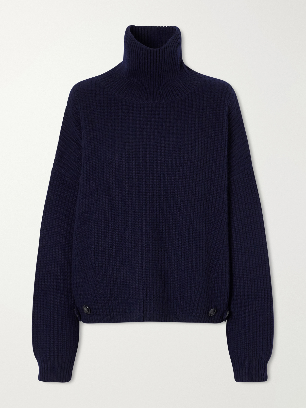 Lisa Yang Ailis Ribbed Cashmere Turtleneck Sweater In Blue