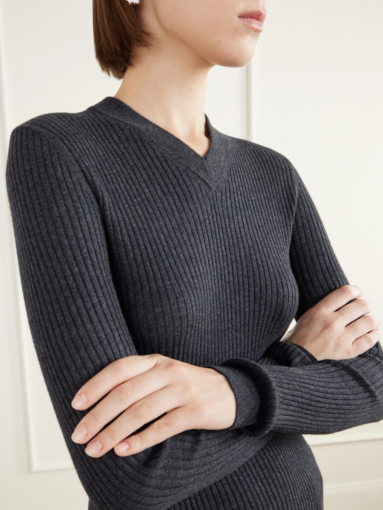 Marguerite Ribbed Cotton And Cashmere-Blend Sweater