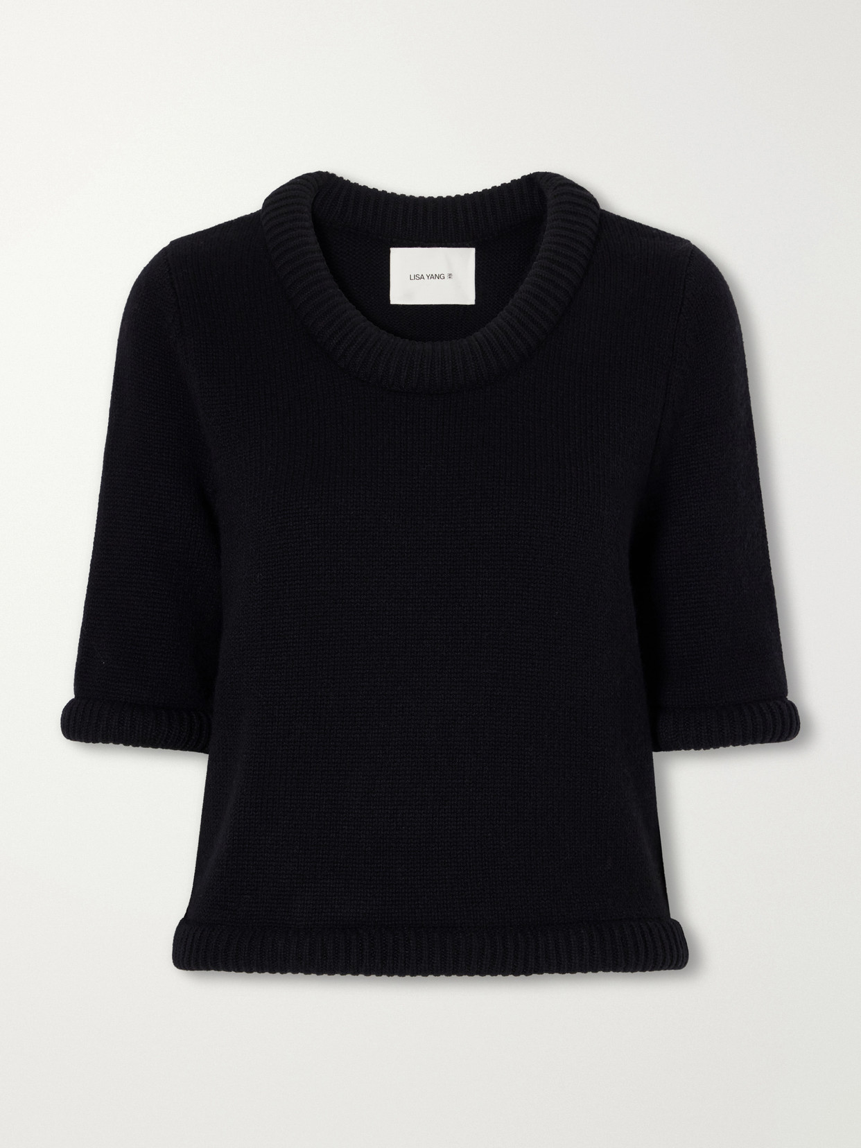 Lisa Yang Alathea Rib-trimmed Cashmere Sweater In Black