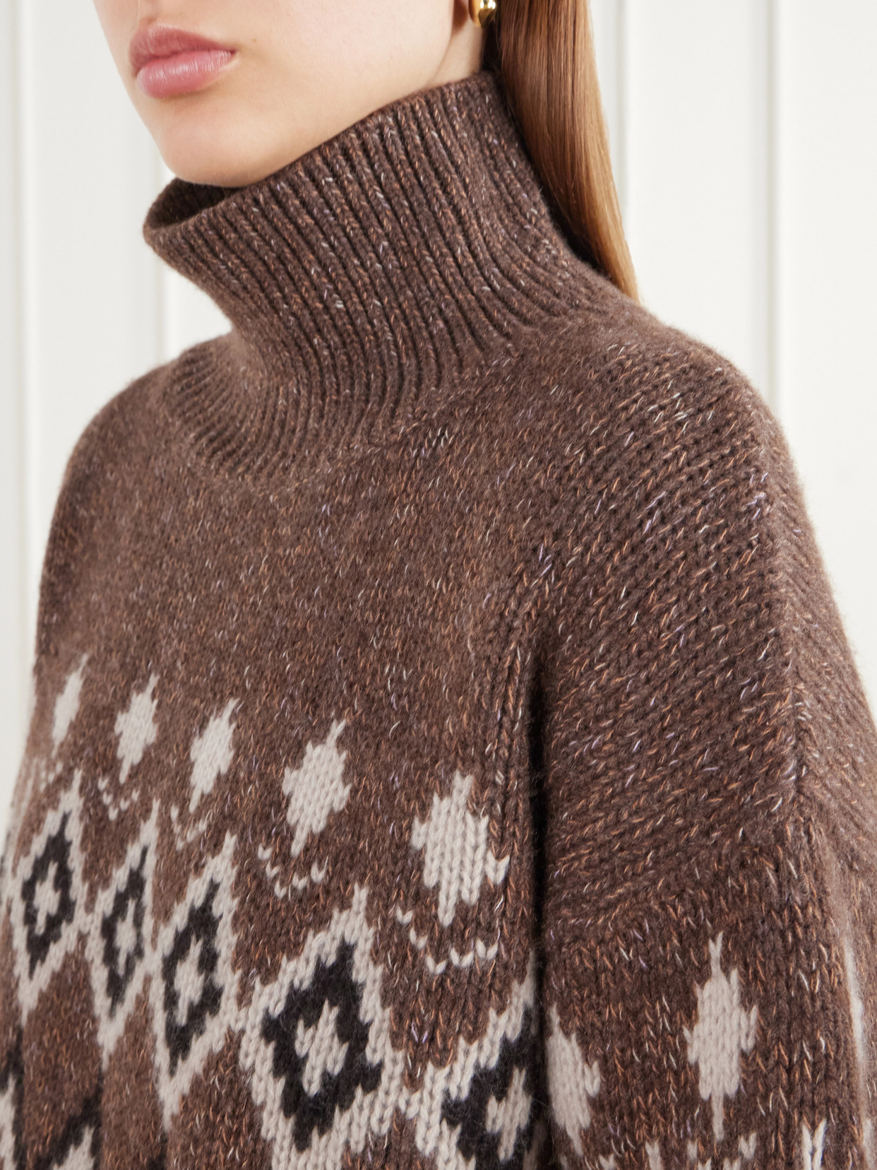 Gudrun Fair Isle Cashmere Turtleneck Sweater
