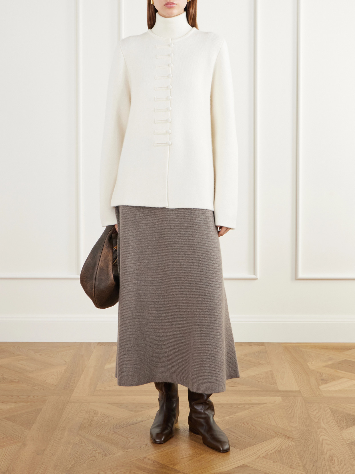 Dovie Ribbed Cashmere Midi