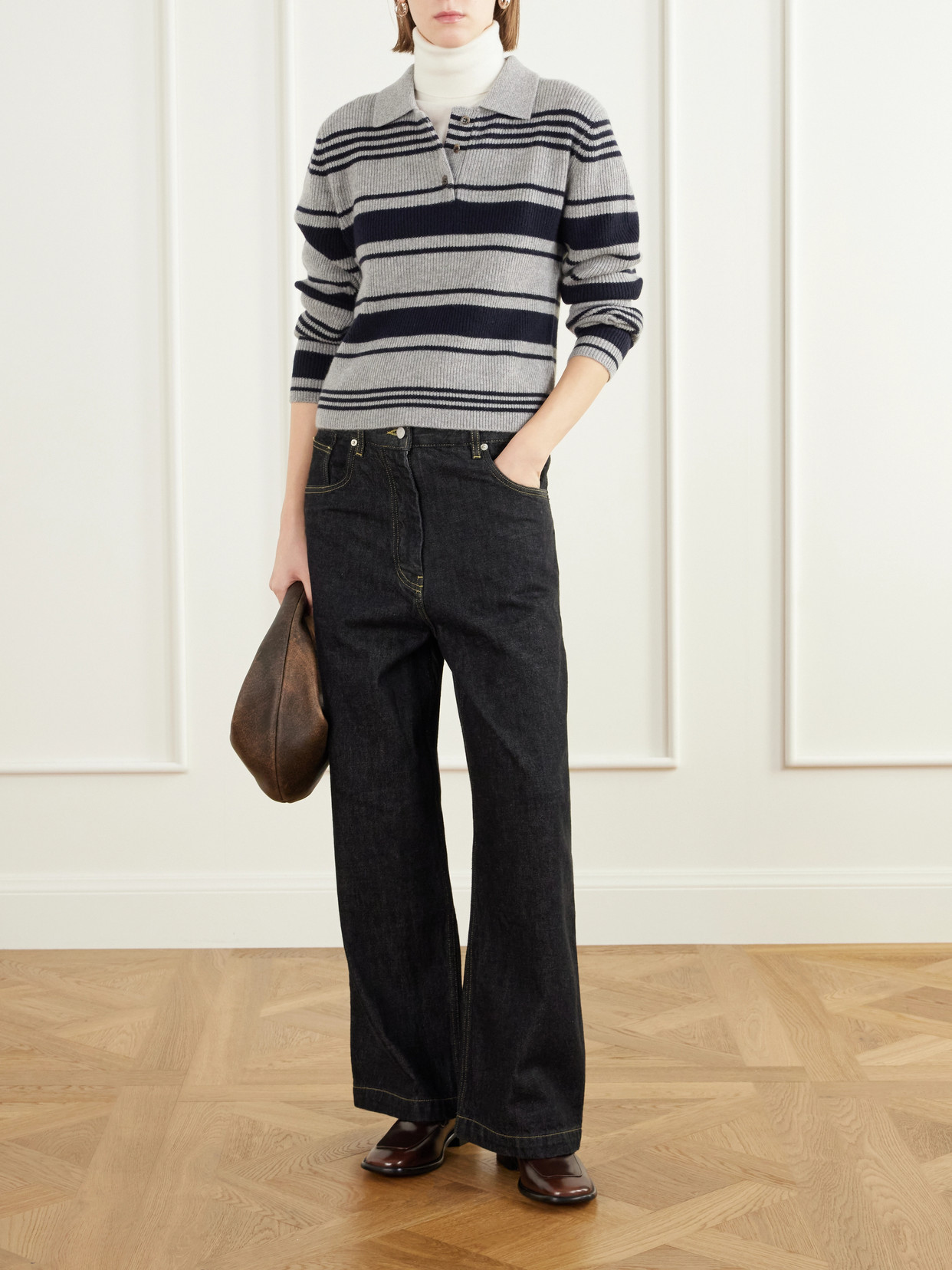 Marelyn Cashmere Knitted Turtleneck Top
