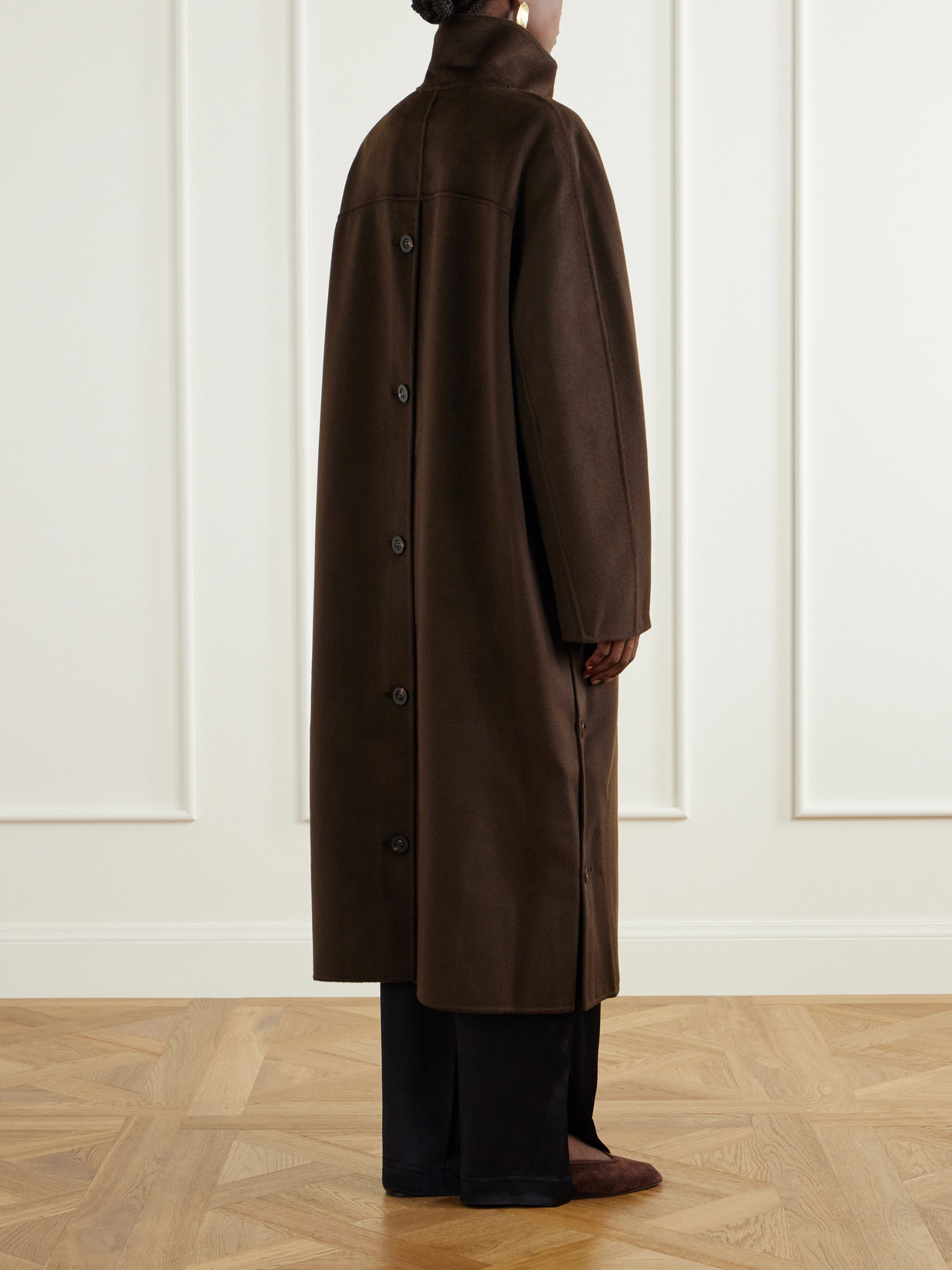 Button Wool And Cashmere-Blend Coat